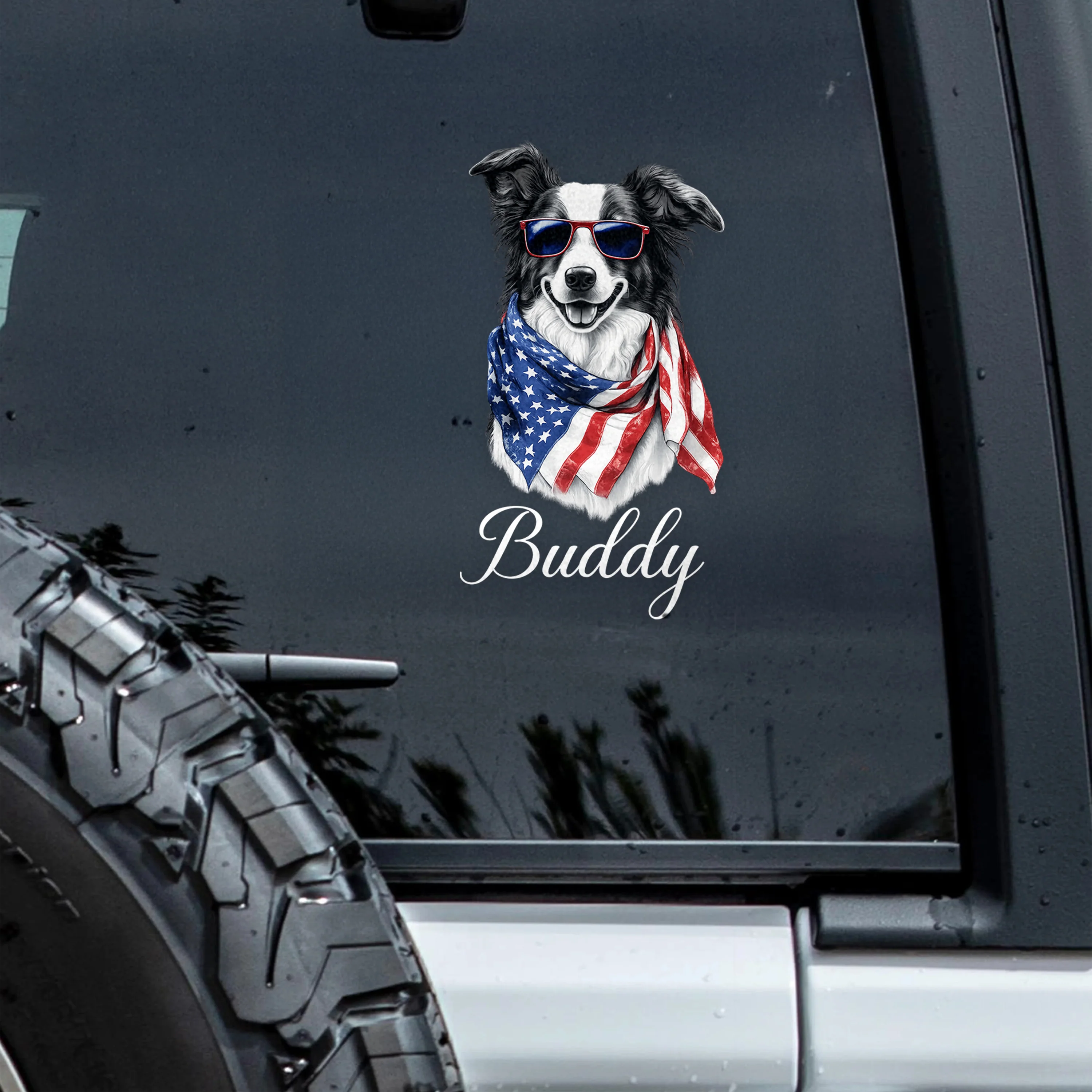 Personalized USA 250 Years Anniversary Patriotic Dog Portrait Car Window Decal LM32 897955 - Image 4