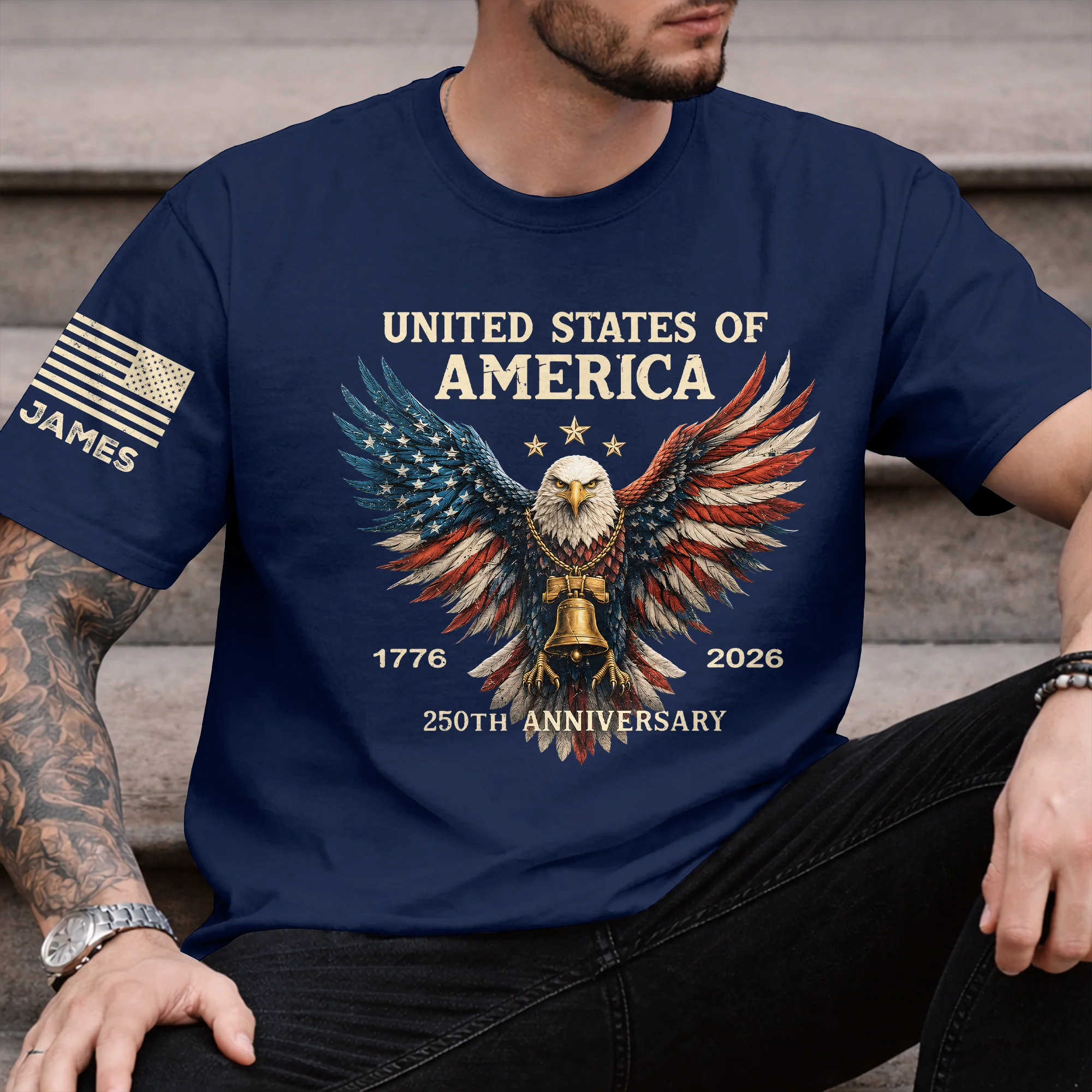 Personalized USA 250th Anniversary Eagle 1776–2026 Short Sleeve Print Shirt LM32 669045 - Image 6