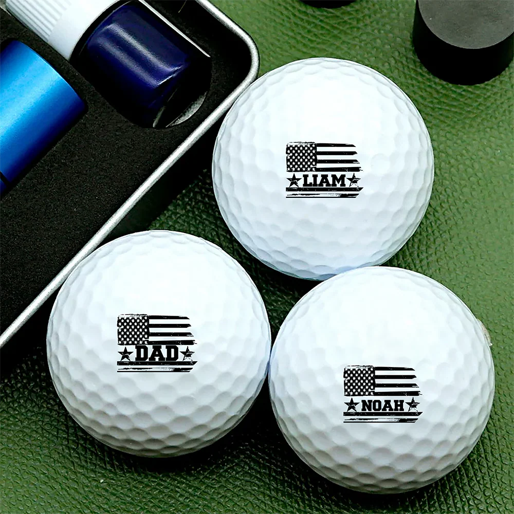 Personalized USA Flag Golf Ball Stamp Box Gift for Golfer, Golf Ball Marker HA75 921104 - Image 2