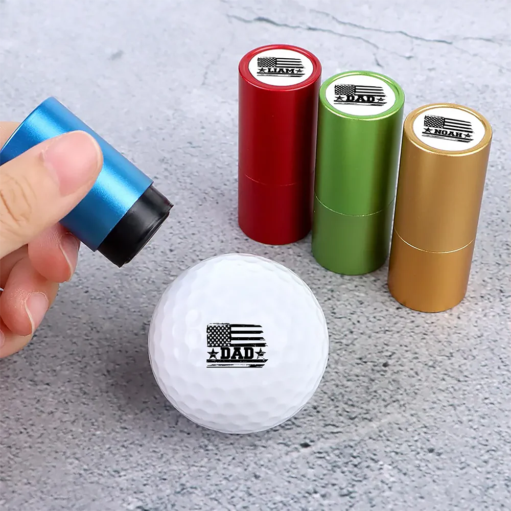 Personalized USA Flag Golf Ball Stamp Box Gift for Golfer, Golf Ball Marker HA75 921104 - Image 3