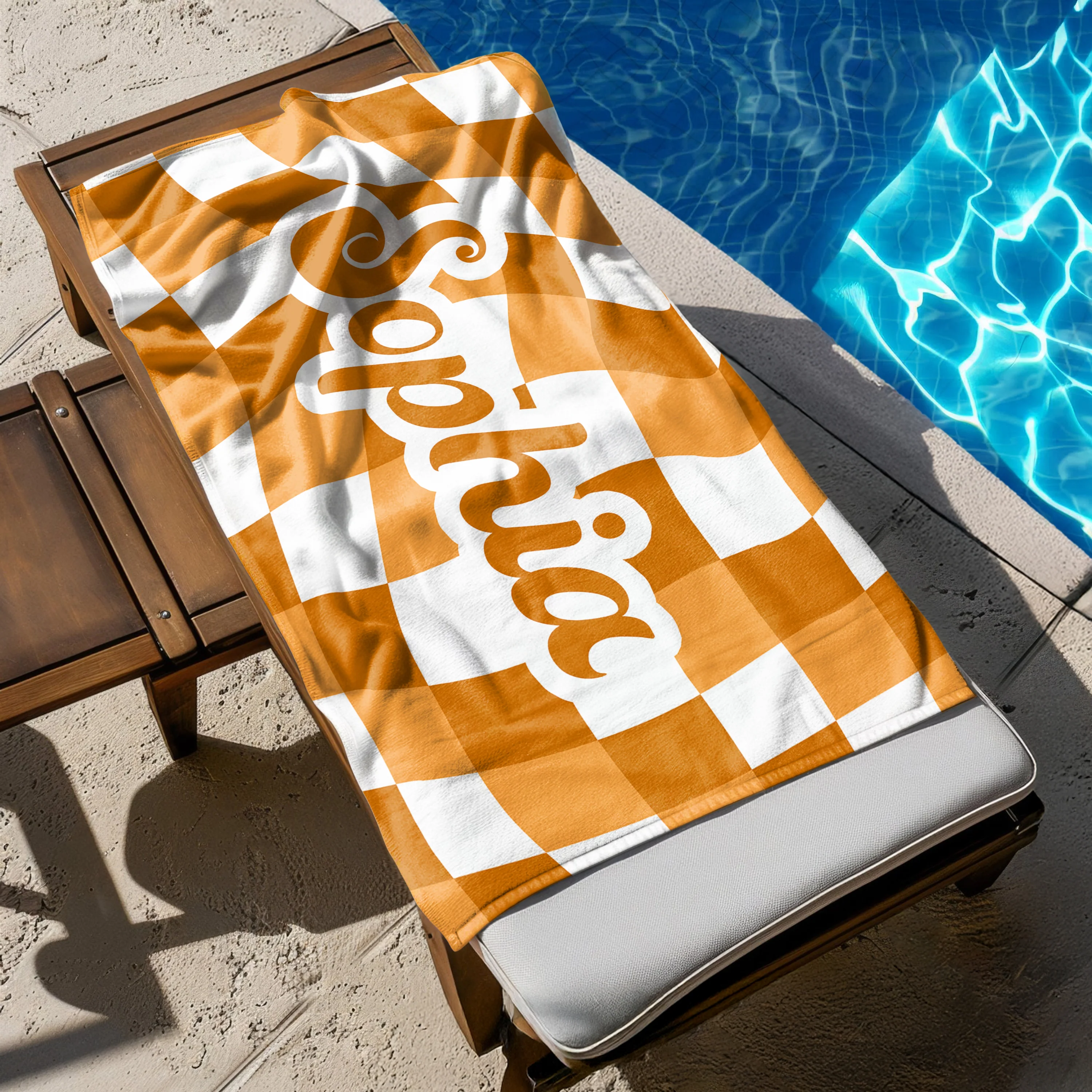 Personalized Vans Checker Pattern In Retro Style Beach Towel HA75 892798 - Image 4