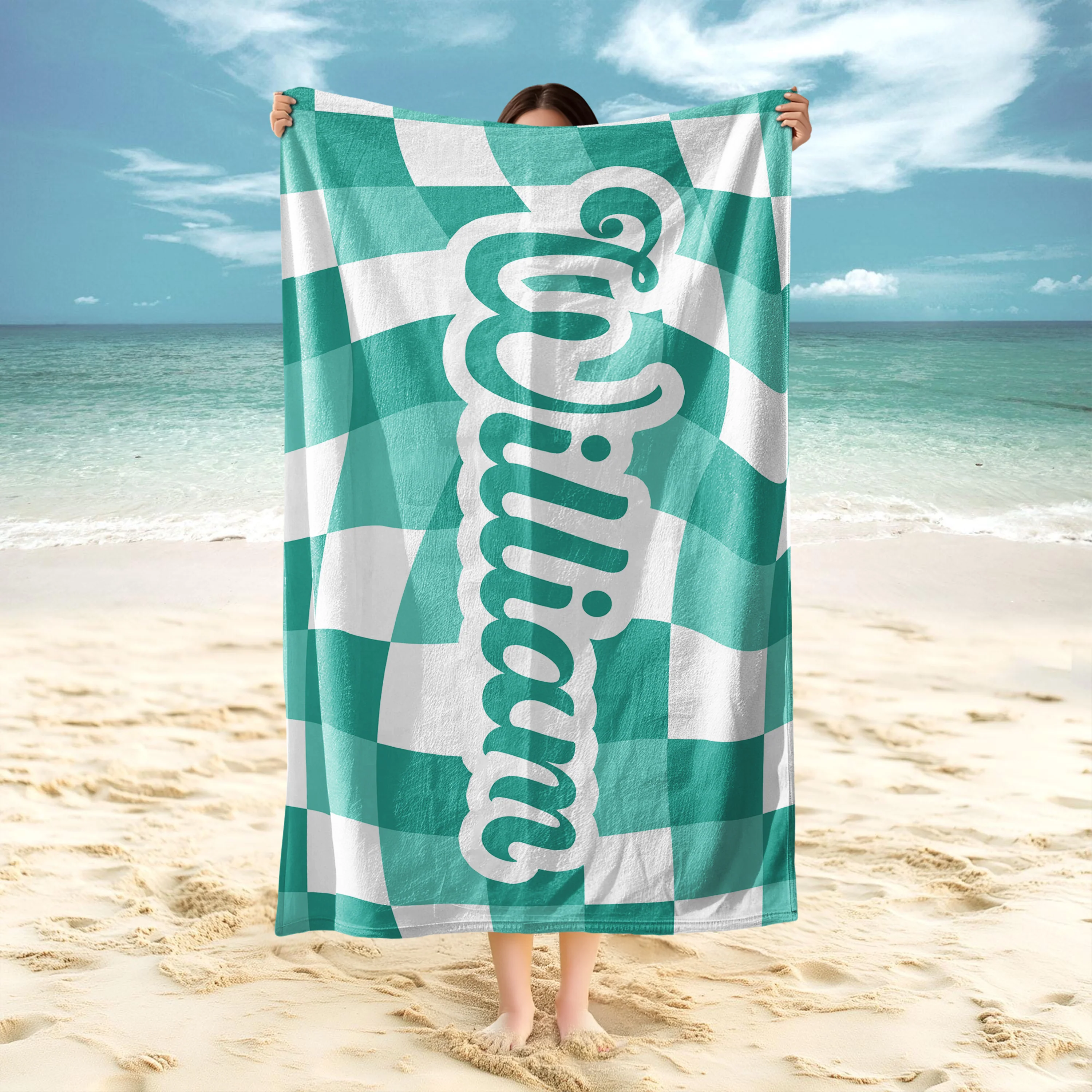Personalized Vans Checker Pattern In Retro Style Beach Towel HA75 892798 - Image 8