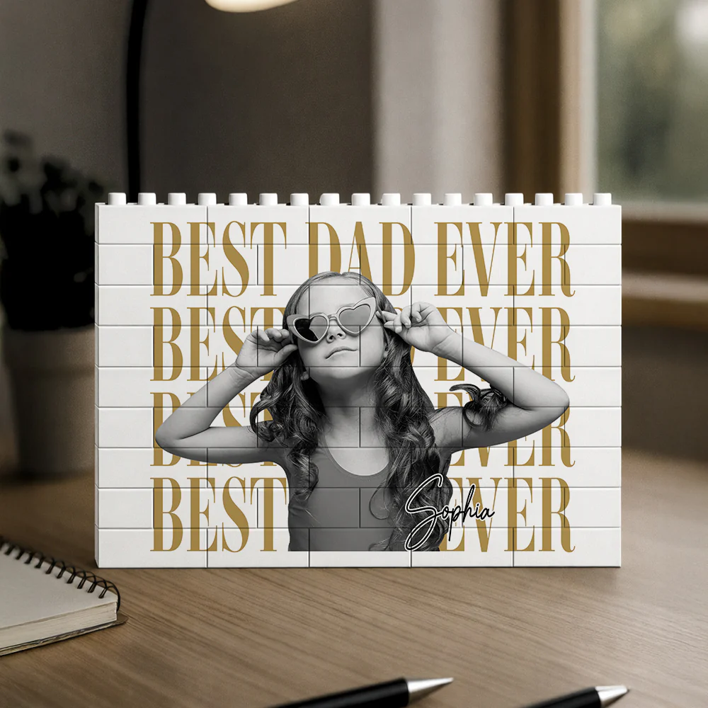 Personalized Vintage Photo Best Dad Mom Ever Building Brick CH07 911496