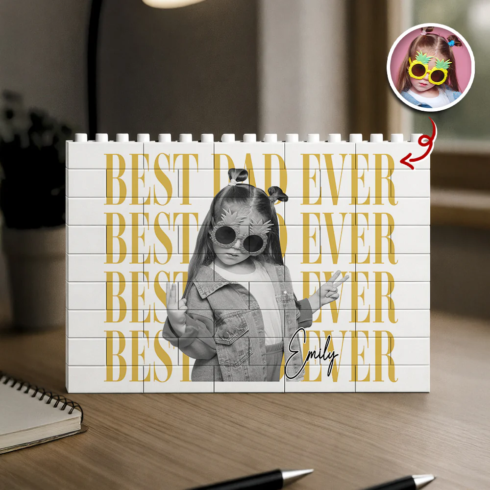 Personalized Vintage Photo Best Dad Mom Ever Building Brick CH07 911496 - Image 2