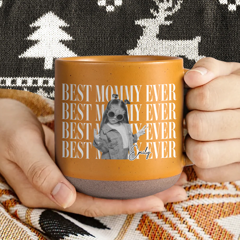 Personalized Vintage Photo Best Daddy Mommy Ever Pottery Mug TH10 170065 - Image 3