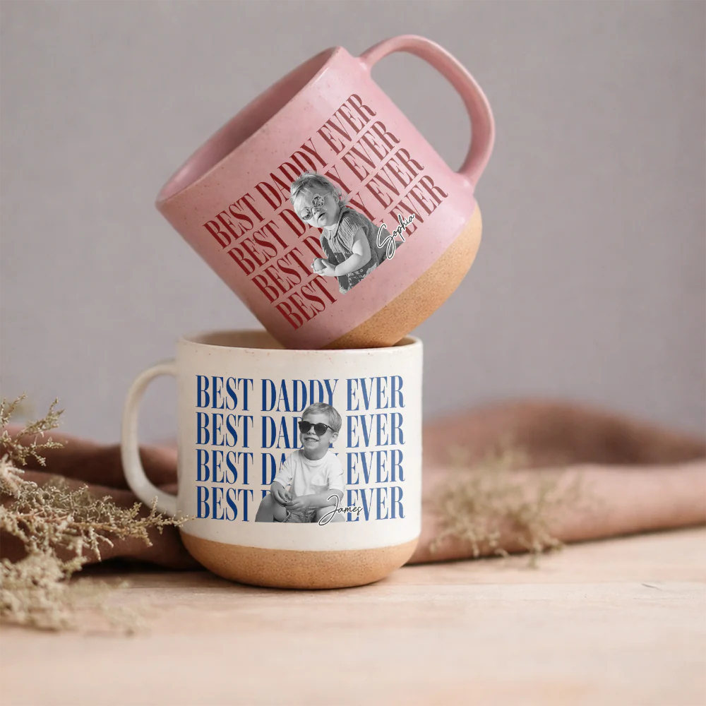 Personalized Vintage Photo Best Daddy Mommy Ever Pottery Mug TH10 170065 - Image 4