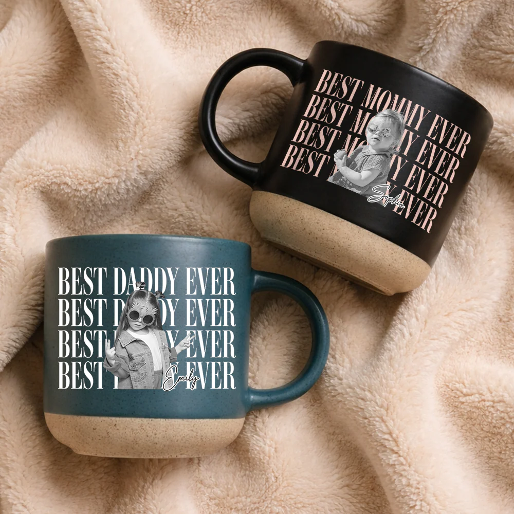 Personalized Vintage Photo Best Daddy Mommy Ever Pottery Mug TH10 170065 - Image 6