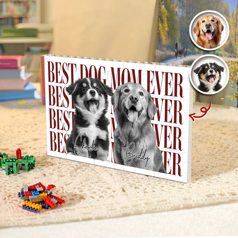 Personalized Vintage Photo Best Dog Cat Dad Mom Ever Building Brick Block CH07 911548 - Image 6