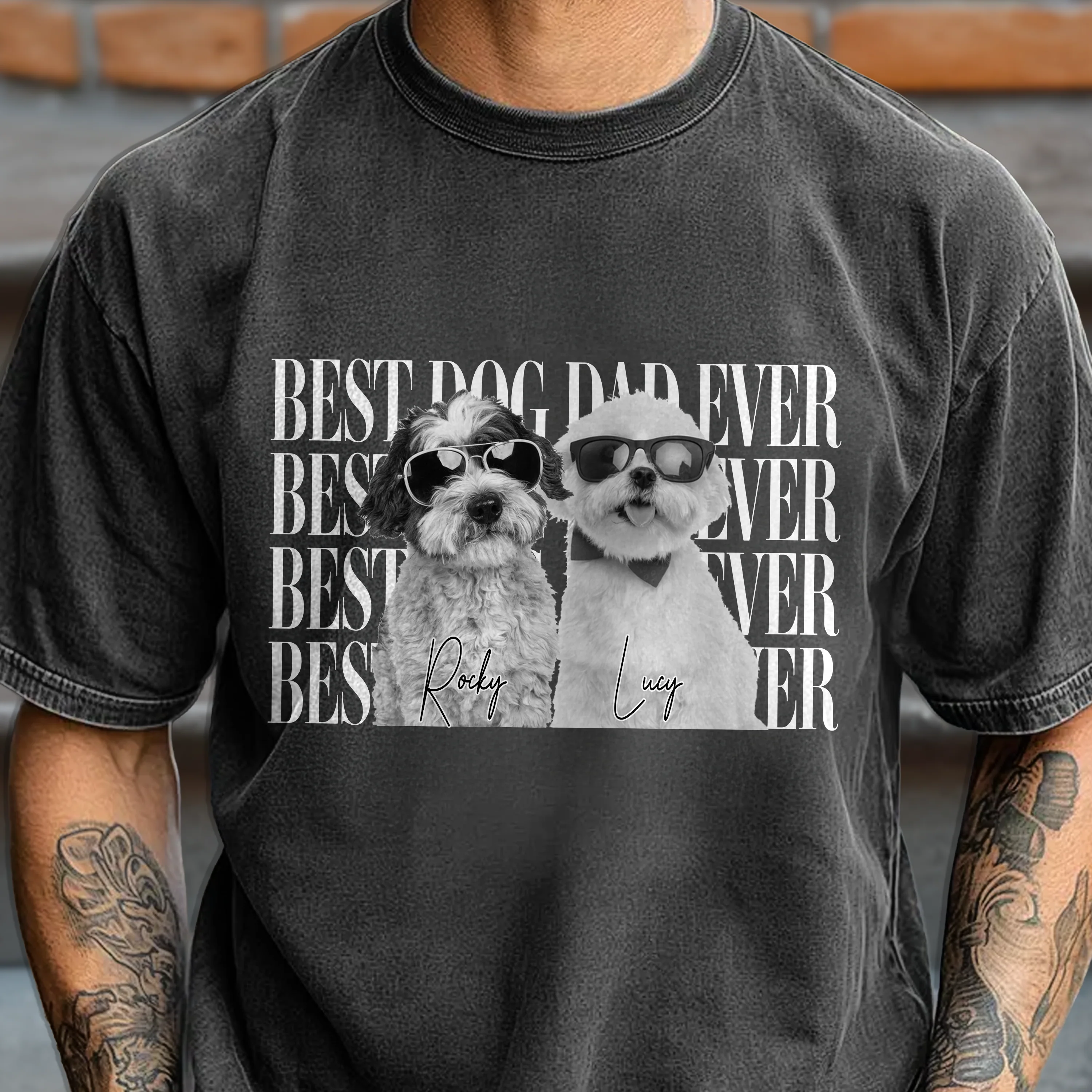 Personalized Vintage Photo Best Dog Dad Ever, Best Cat Dad Ever Comfort Shirt HA75 921278