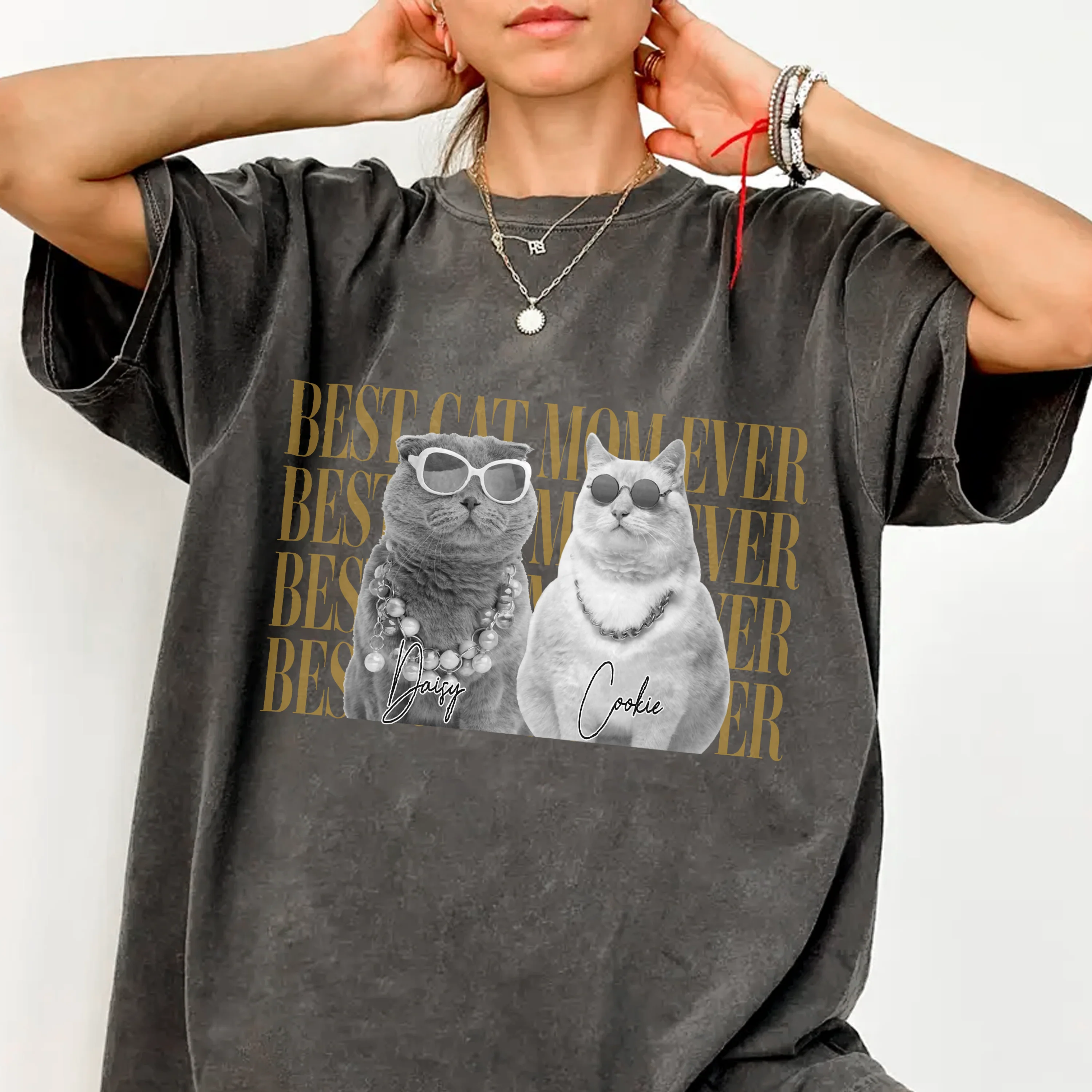 Personalized Vintage Photo Best Dog Dad Ever, Best Cat Dad Ever Comfort Shirt HA75 921278 - Image 2