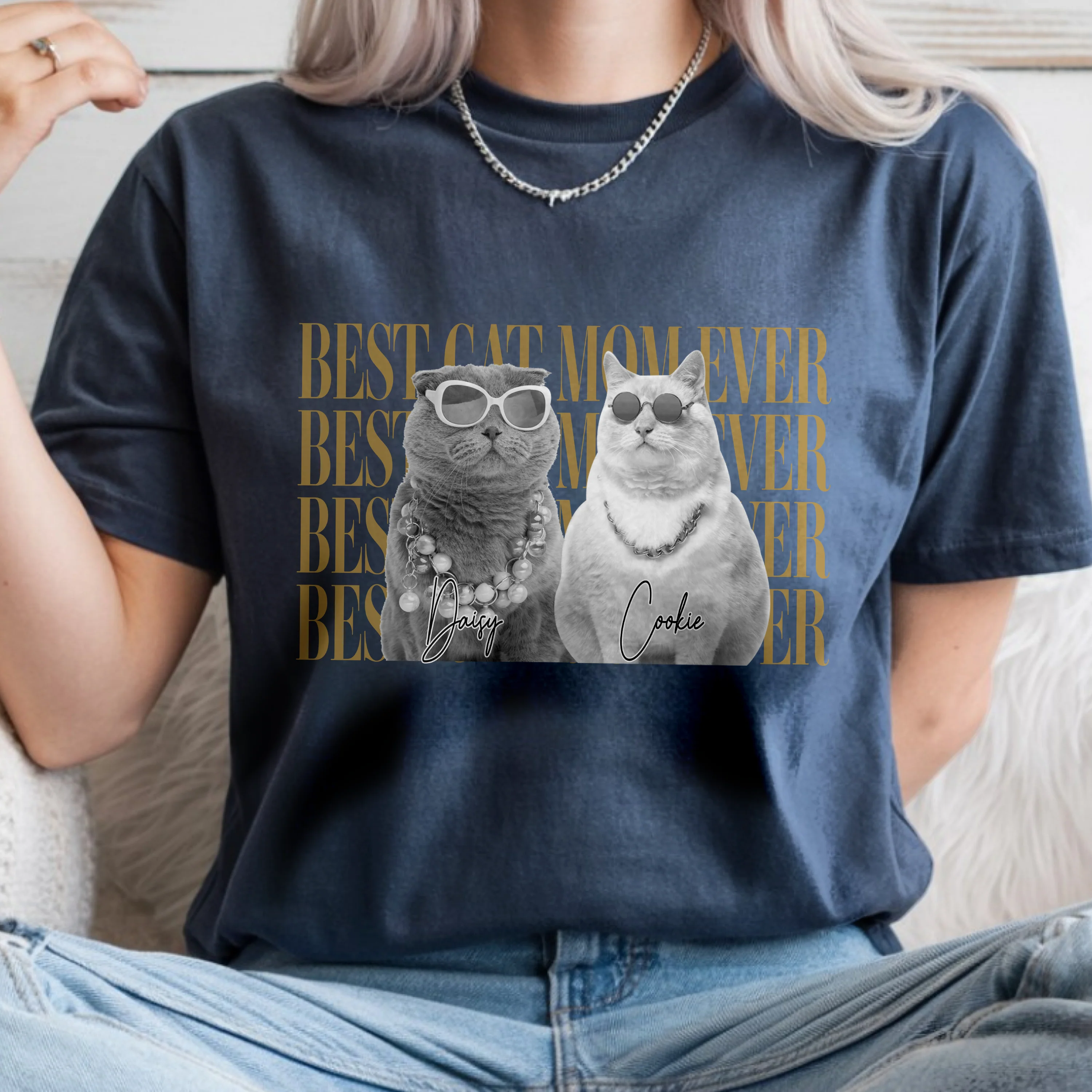 Personalized Vintage Photo Best Dog Dad Ever, Best Cat Dad Ever Comfort Shirt HA75 921278 - Image 6
