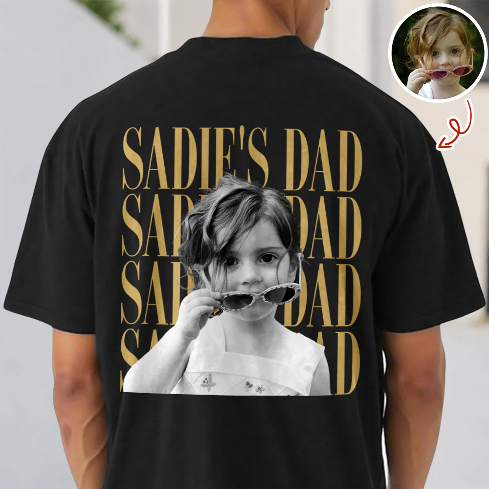 Personalized Vintage Photo Dad, Mom, Grandpa, Grandma Family Back Dark Shirt HA75 921522 - Image 2