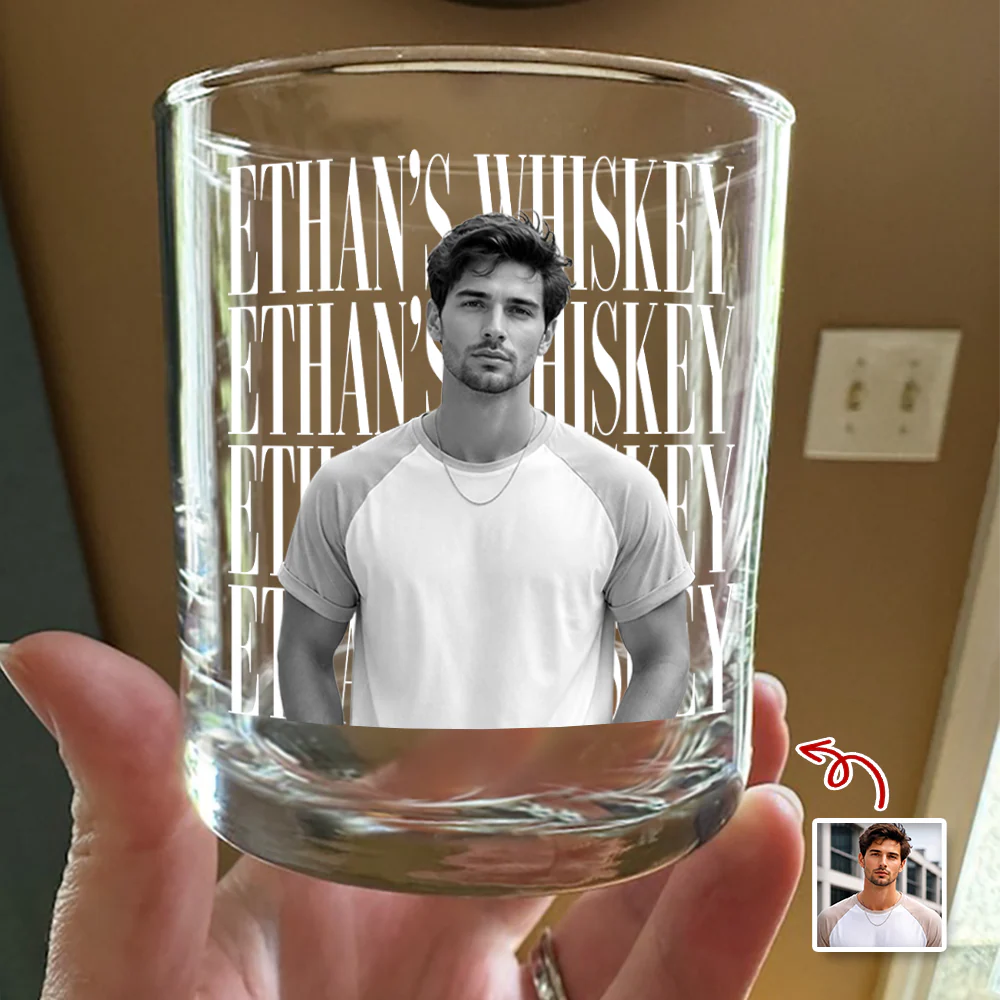 Personalized Vintage Photo His Whiskey Glass HA75 921686 - Image 3