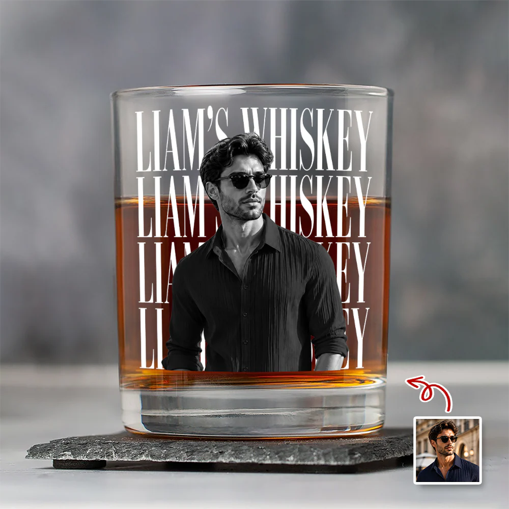 Personalized Vintage Photo His Whiskey Glass HA75 921686 - Image 4