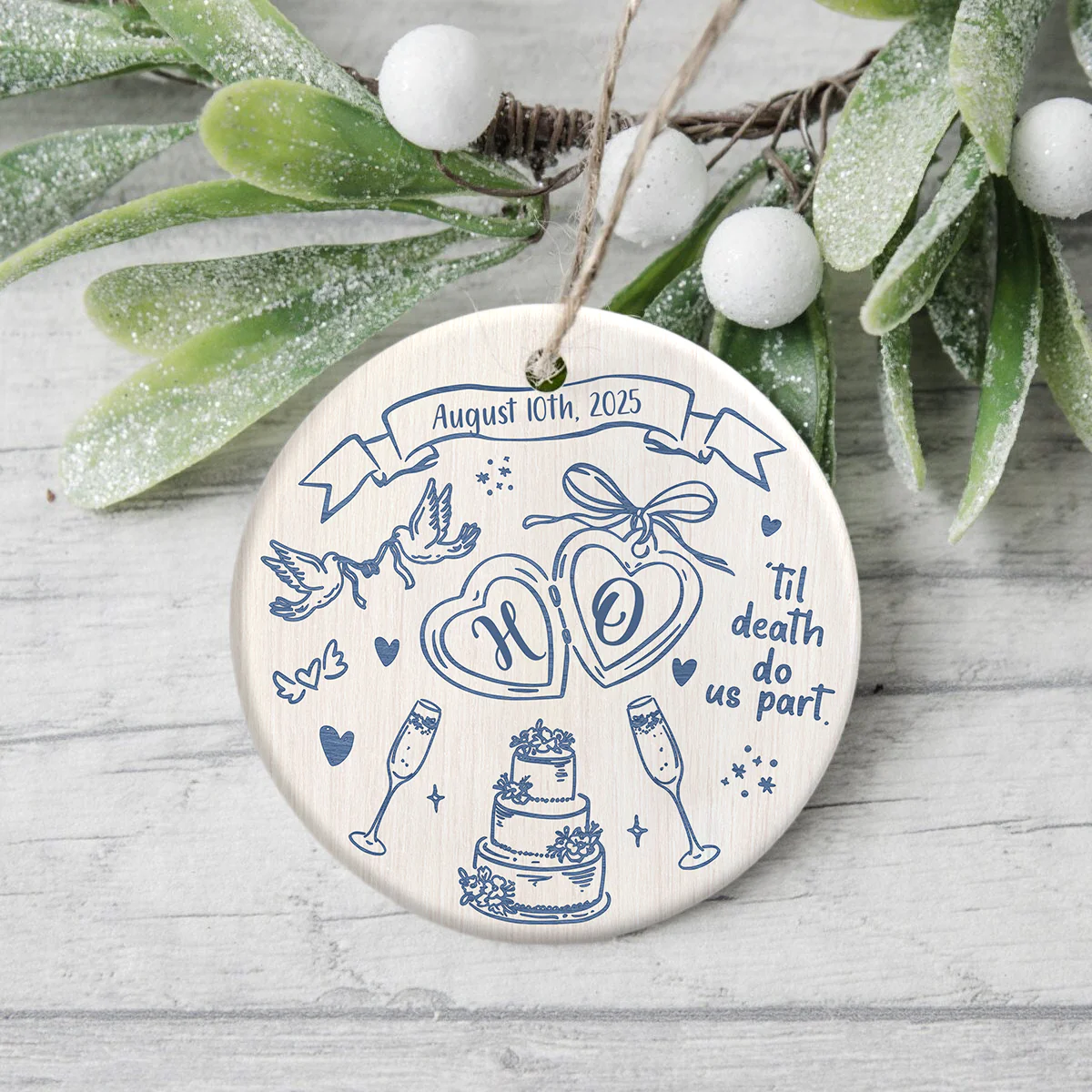 Personalized Wedding Ceramic Ornament Gift for Couples LM32 895449 - Image 3