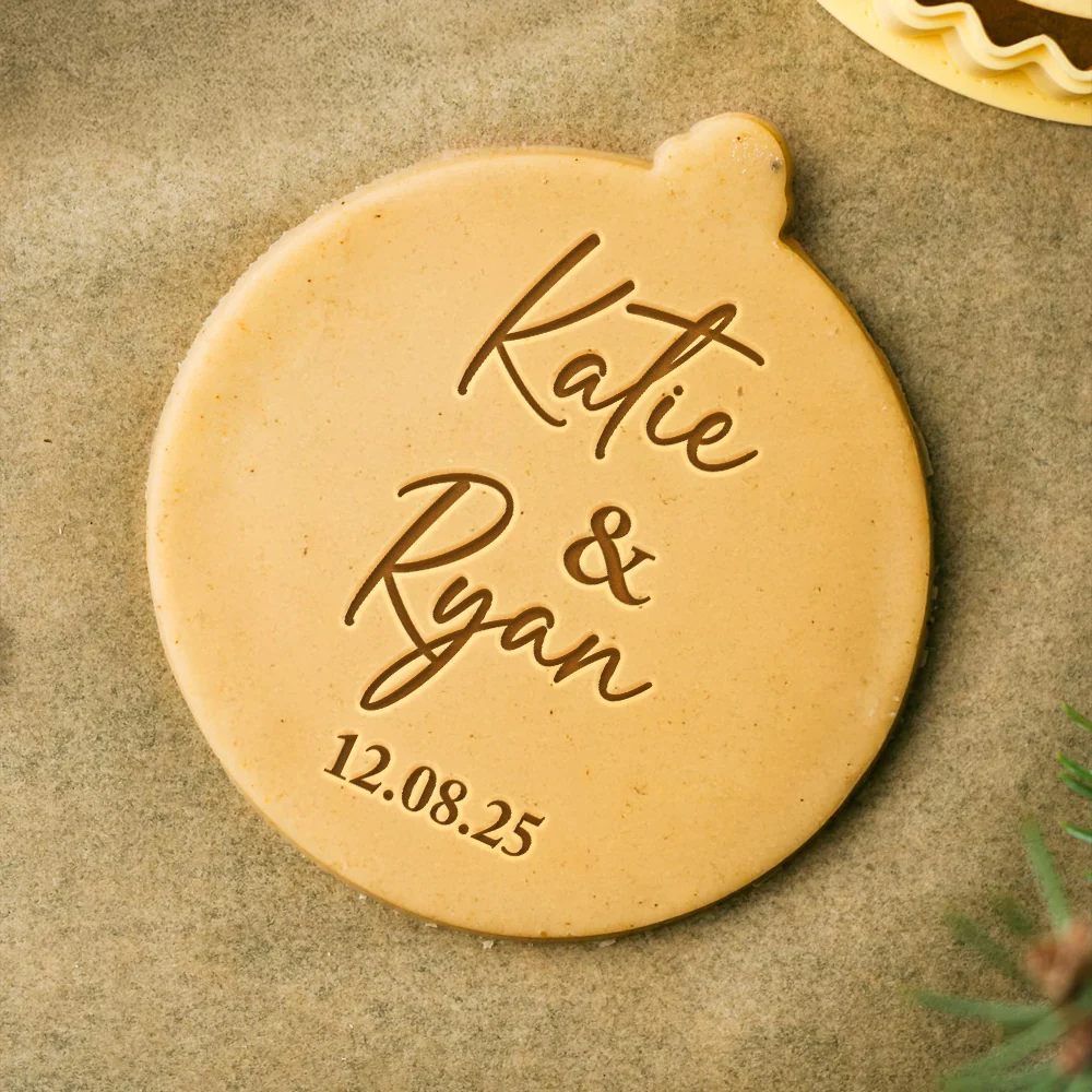 Personalized Wedding Initials and Date Cookie Stamp LM32 897427 - Image 4