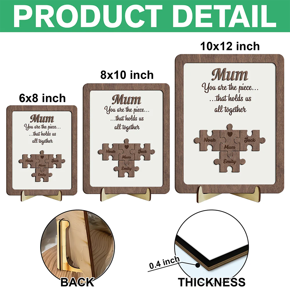 Personalized You Are The Piece That Holds Us Together 2-Layered Wooden Plaque TH10 169093 - Image 6