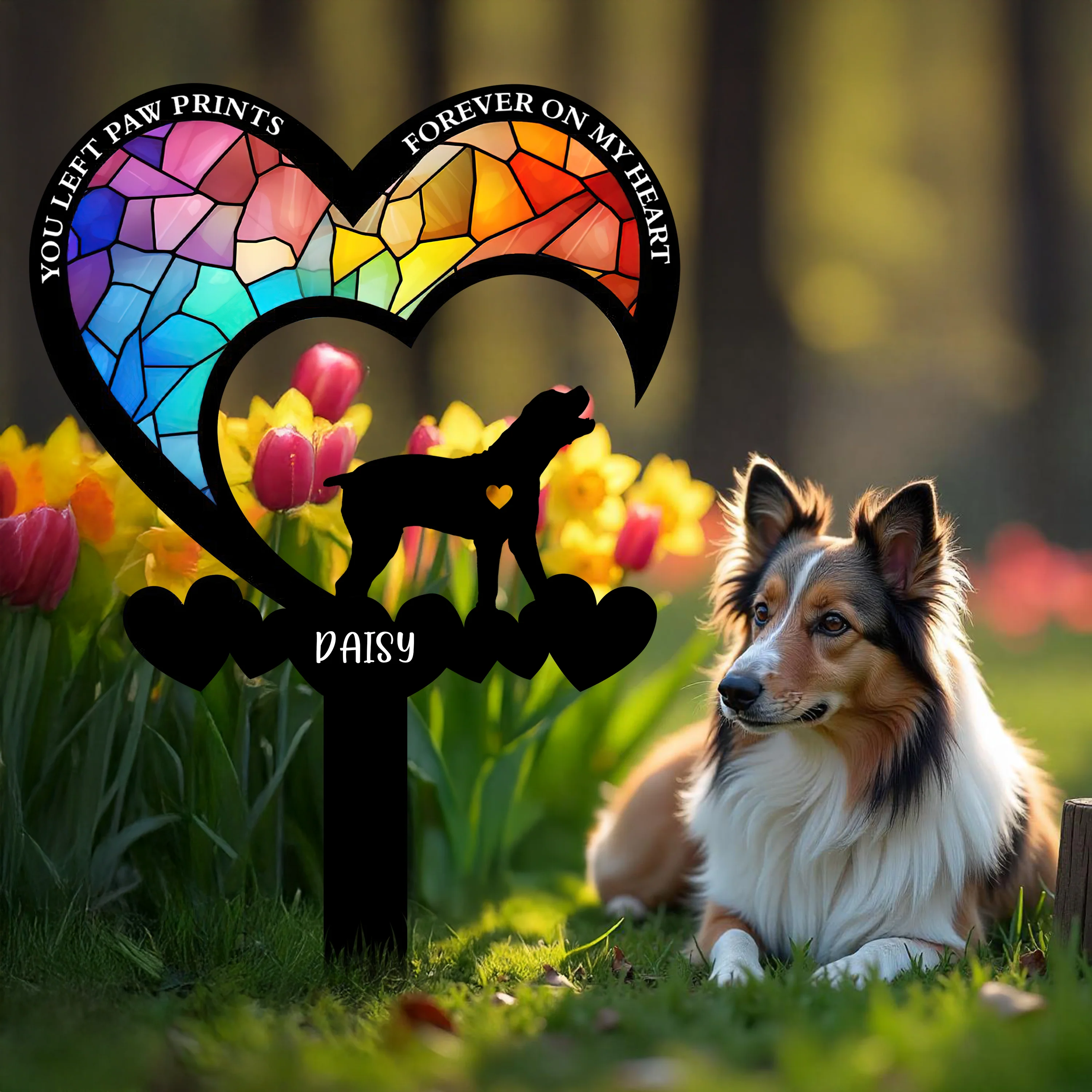 Personalized You Were My Favorite Hello & My Hardest Goodbye Dog Loss Garden Stake LM32 893853 - Image 2