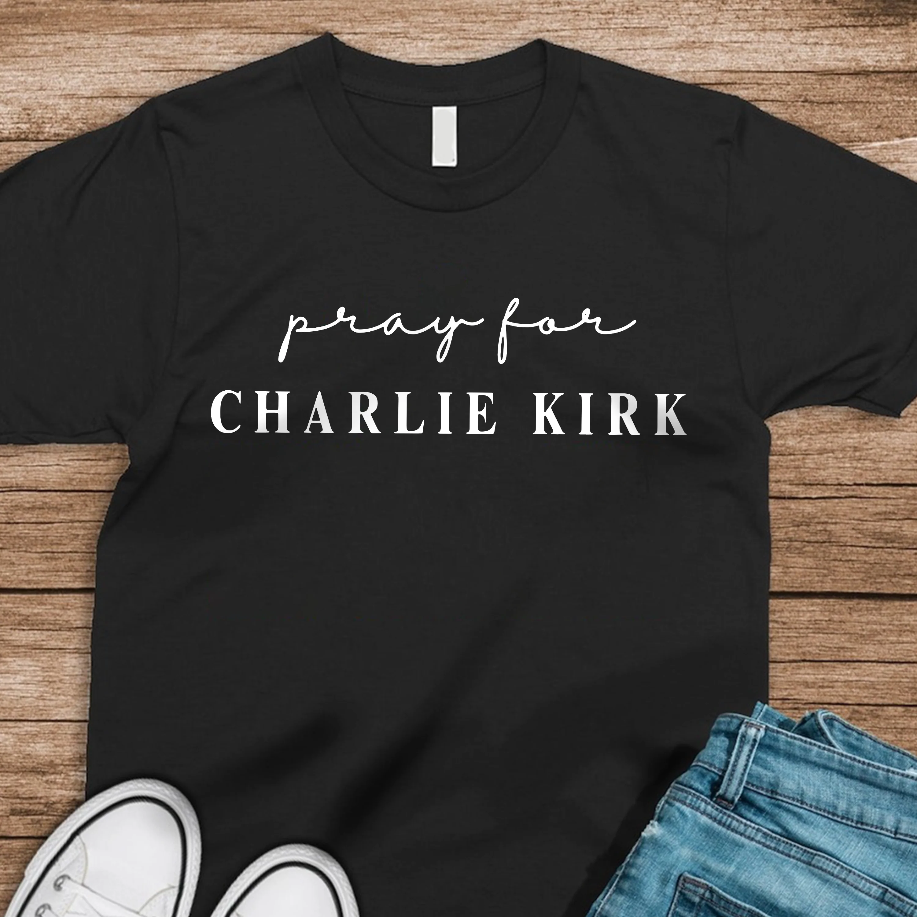 Pray for Charlie Kirk Dark Shirt LM32 65537 - Image 5