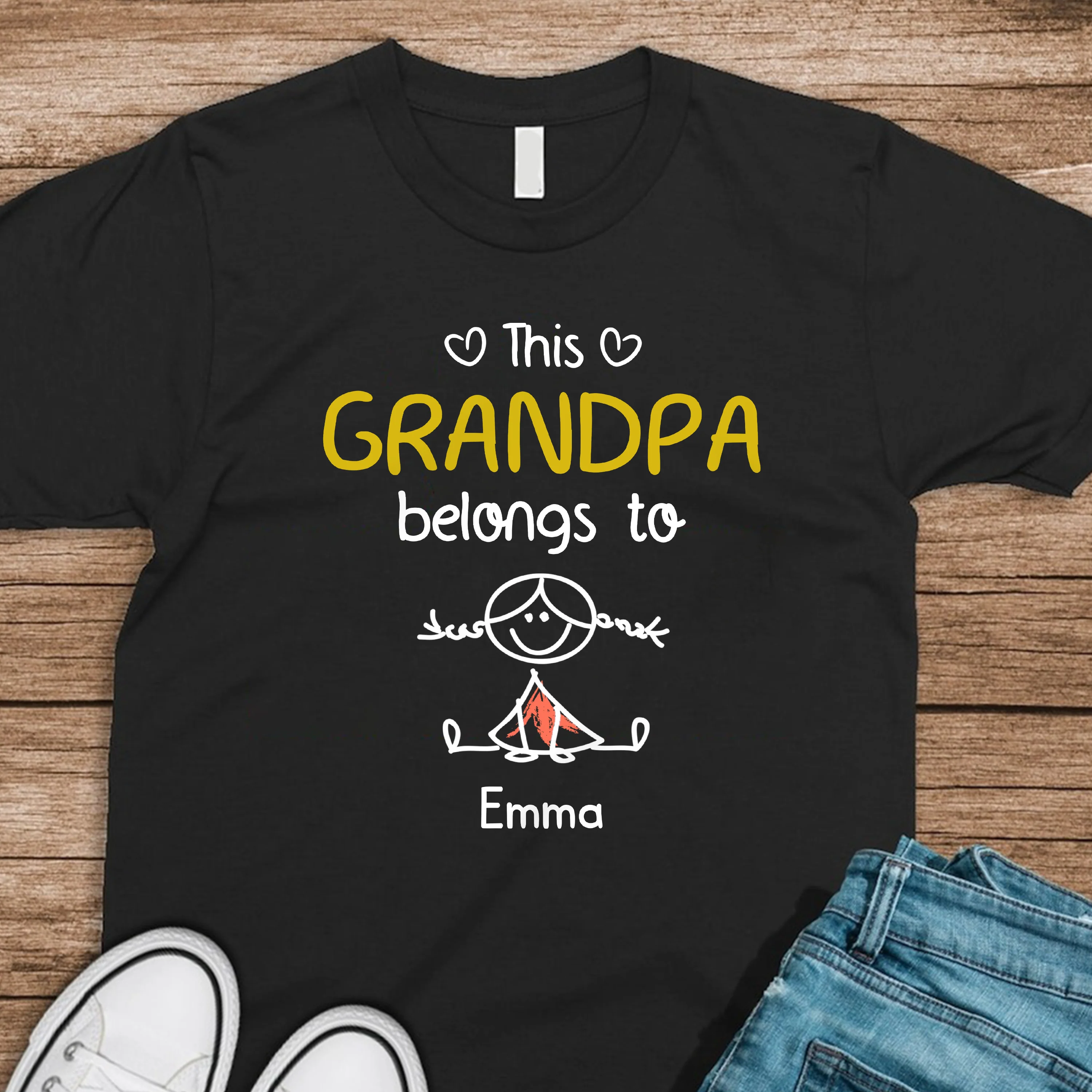 This Grandpa Belongs To Us Personalized Dark Shirt HA75 897208 - Image 5