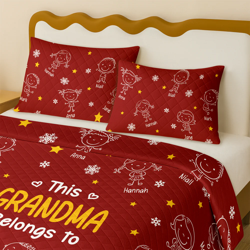 This Grandpa Grandma Belongs To Kids - Personalized Quilt Bedding Set HO82 900420 - Image 7