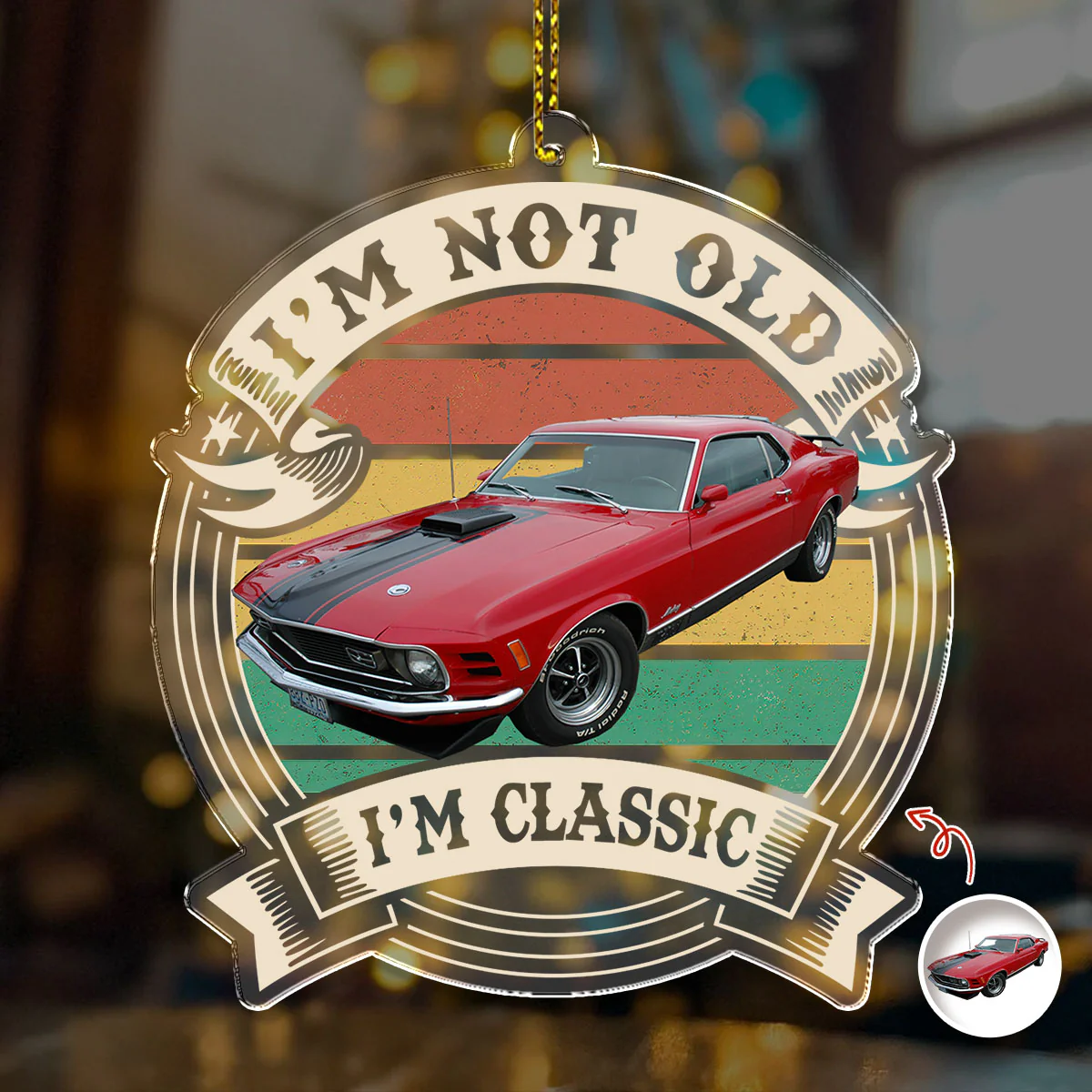 This Is How I Roll - Custom Car Photo Route 66 Vintage Acrylic Ornament HA75 897462 - Image 4