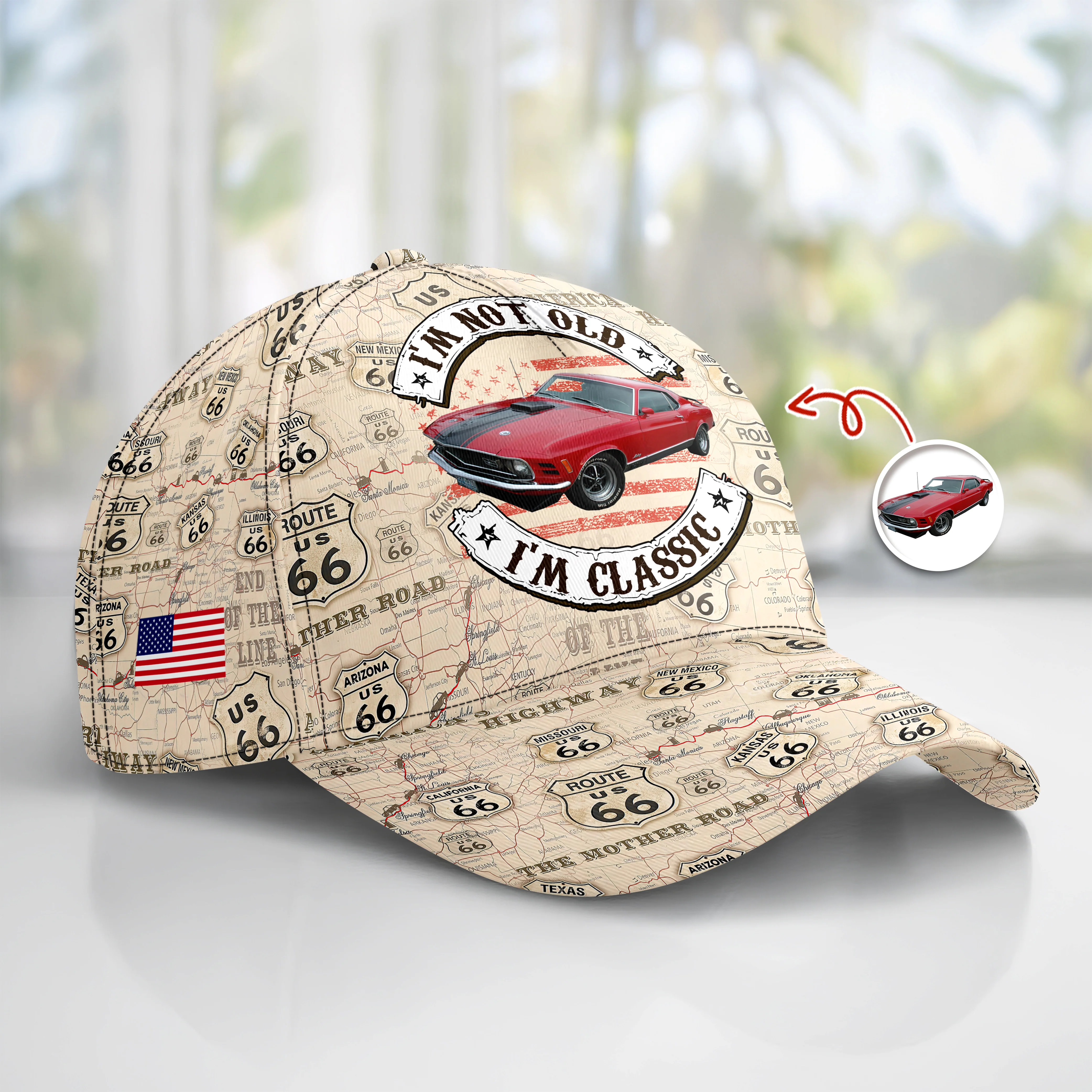 This Is How I Roll - Custom Vehicle Photo Upload Car Route 66 Classic Cap CH07 896384 - Image 8