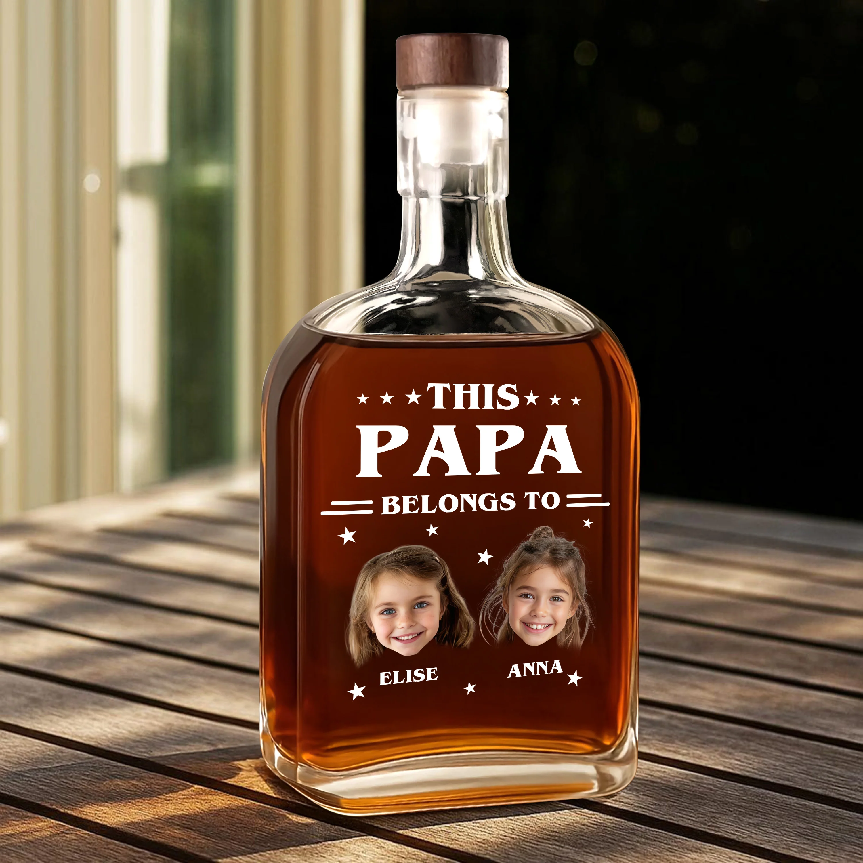 This Papa Is Powered By Love - Family Personalized Custom Whiskey Bottle - Father's Day, Gift For Dad, Grandpa HO82 894076 - Image 4