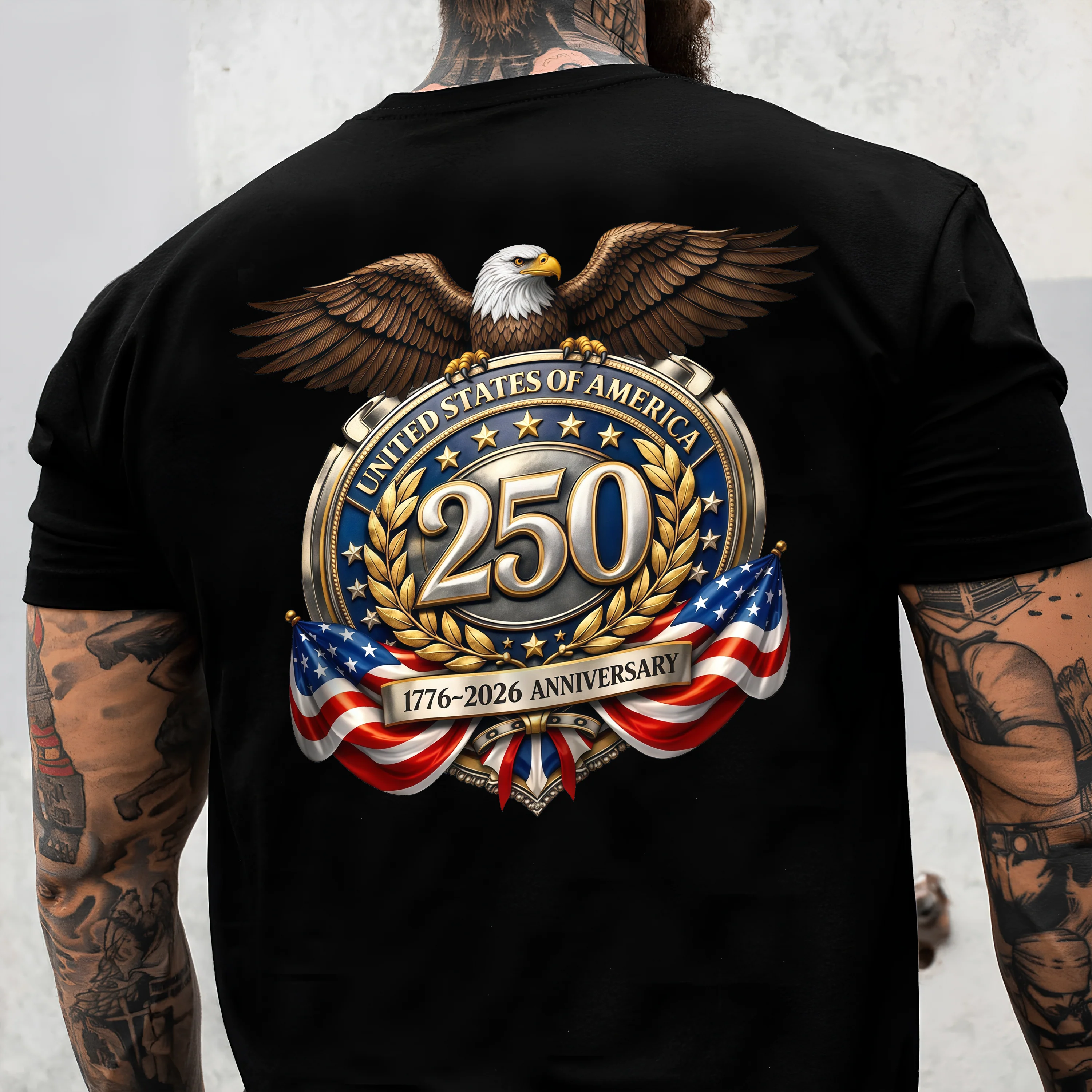 United States of America 1776–2026 Patriotic Eagle Emblem Back Shirt CH07 910554 - Image 3