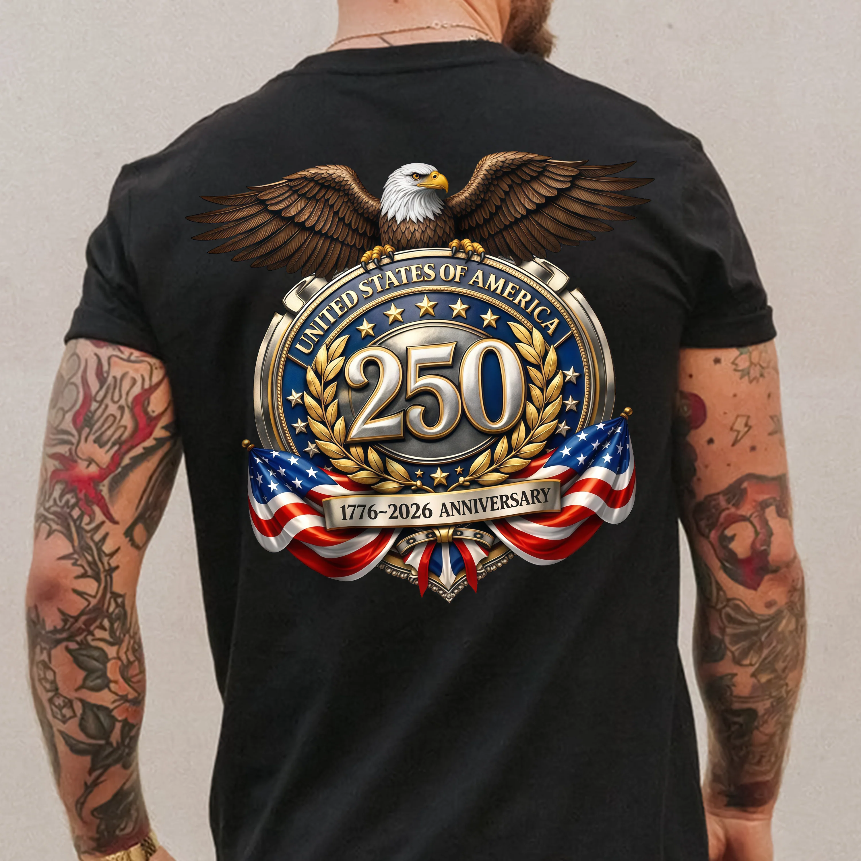 United States of America 1776–2026 Patriotic Eagle Emblem Back Shirt CH07 910554 - Image 6