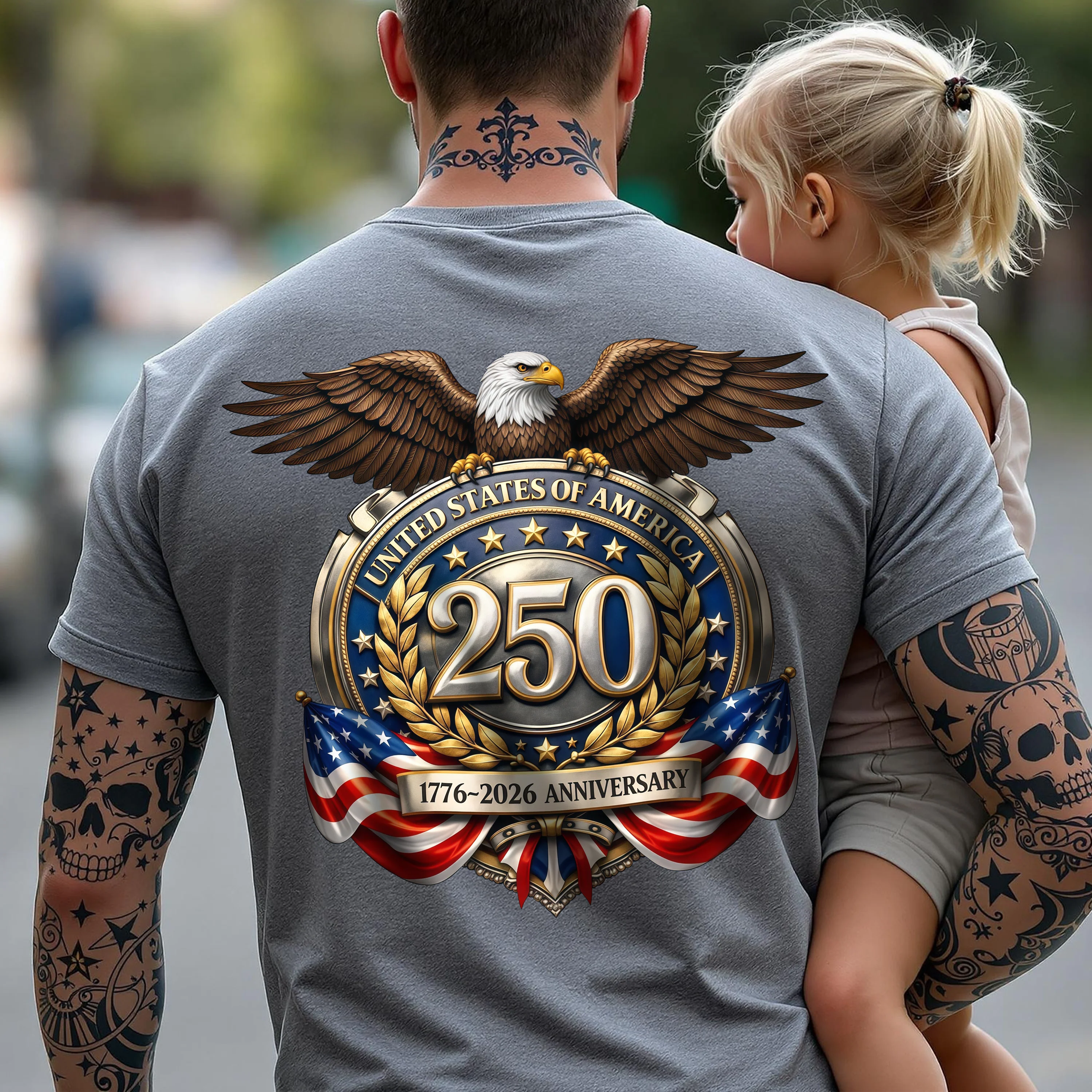 United States of America 1776–2026 Patriotic Eagle Emblem Back Shirt CH07 910554 - Image 8