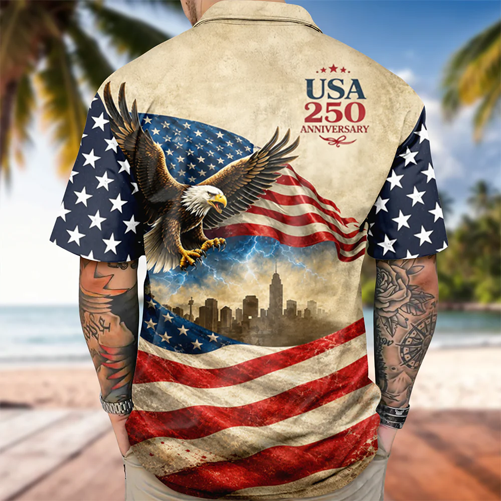 USA 250 Anniversary Patriotic Hawaii Shirt HA75 921620 - Image 6