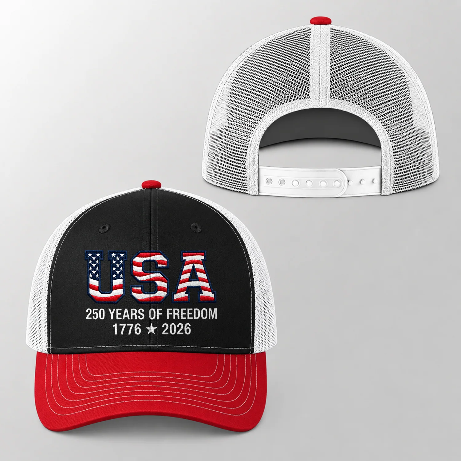 USA 250 Years Of Freedom Embroidered Trucker Hat CH07 911914 - Image 5