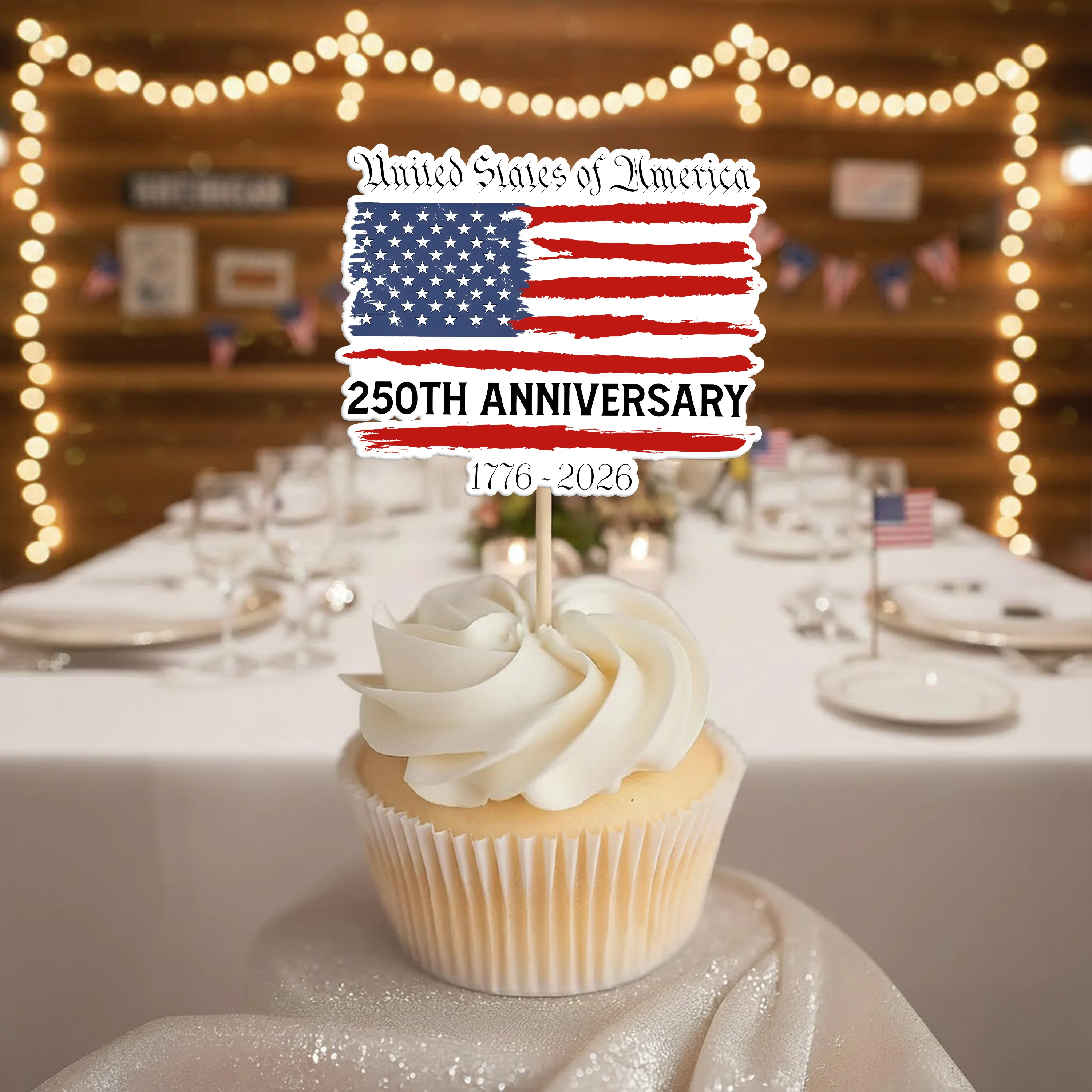 USA 250th Anniversary 1776–2026 Cupcake Topper HA75 898838 - Image 4