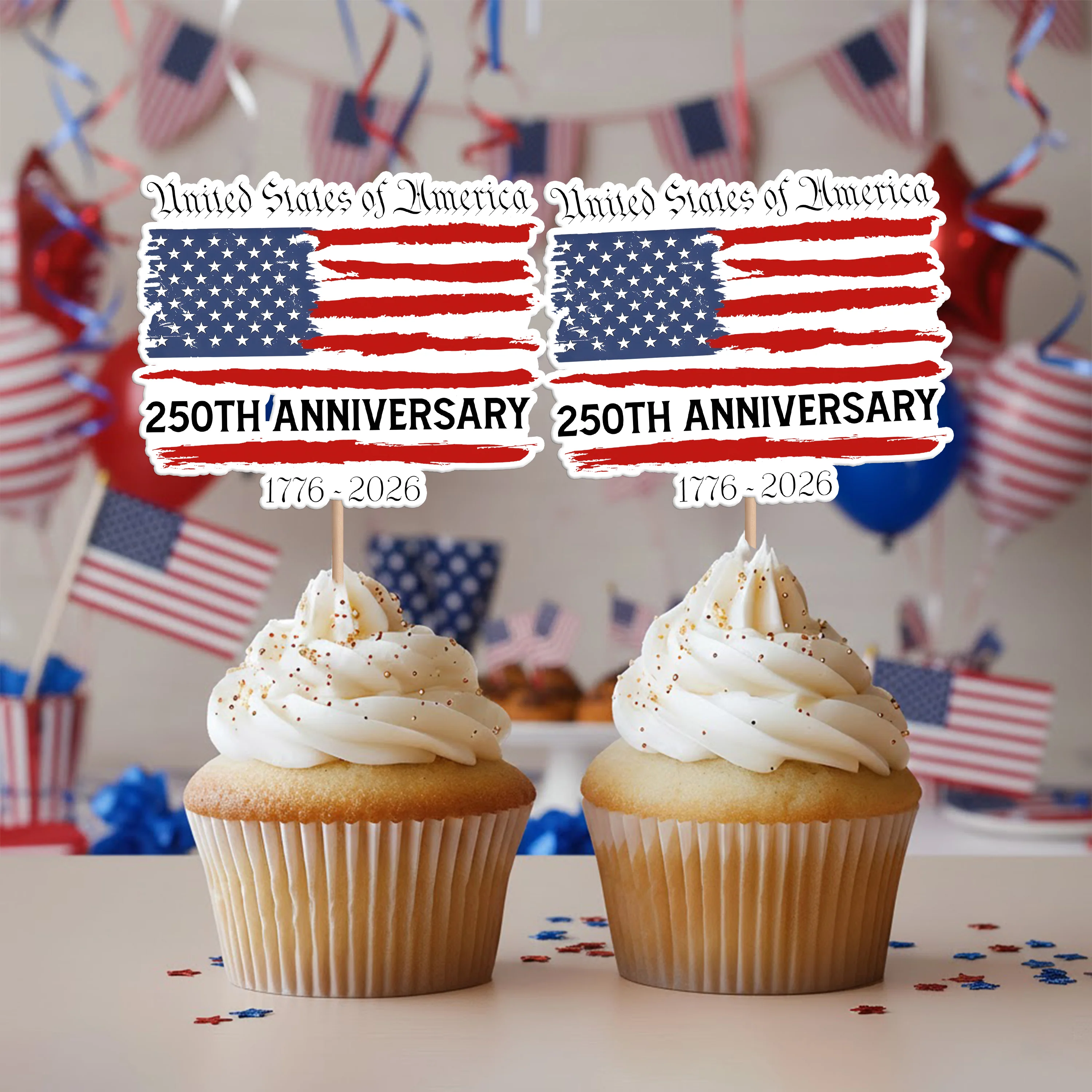 USA 250th Anniversary 1776–2026 Cupcake Topper HA75 898838 - Image 5