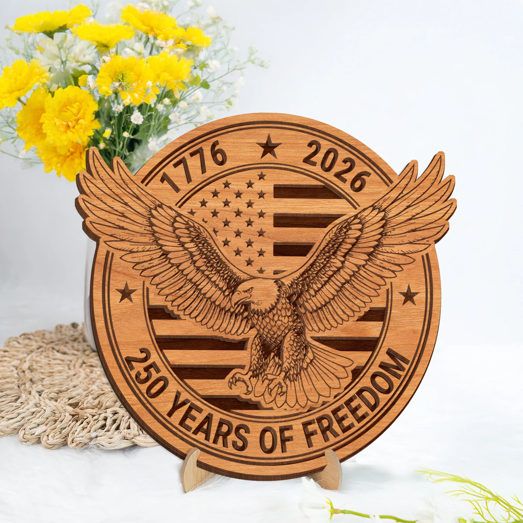 USA 250th Anniversary 1776-2026 Wooden Plaque With Stand HO82 901812 - Image 10