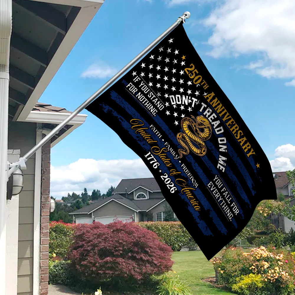 USA 250th Anniversary House Flag – Don’t Tread On Me Patriotic Design LM32 897743 - Image 2