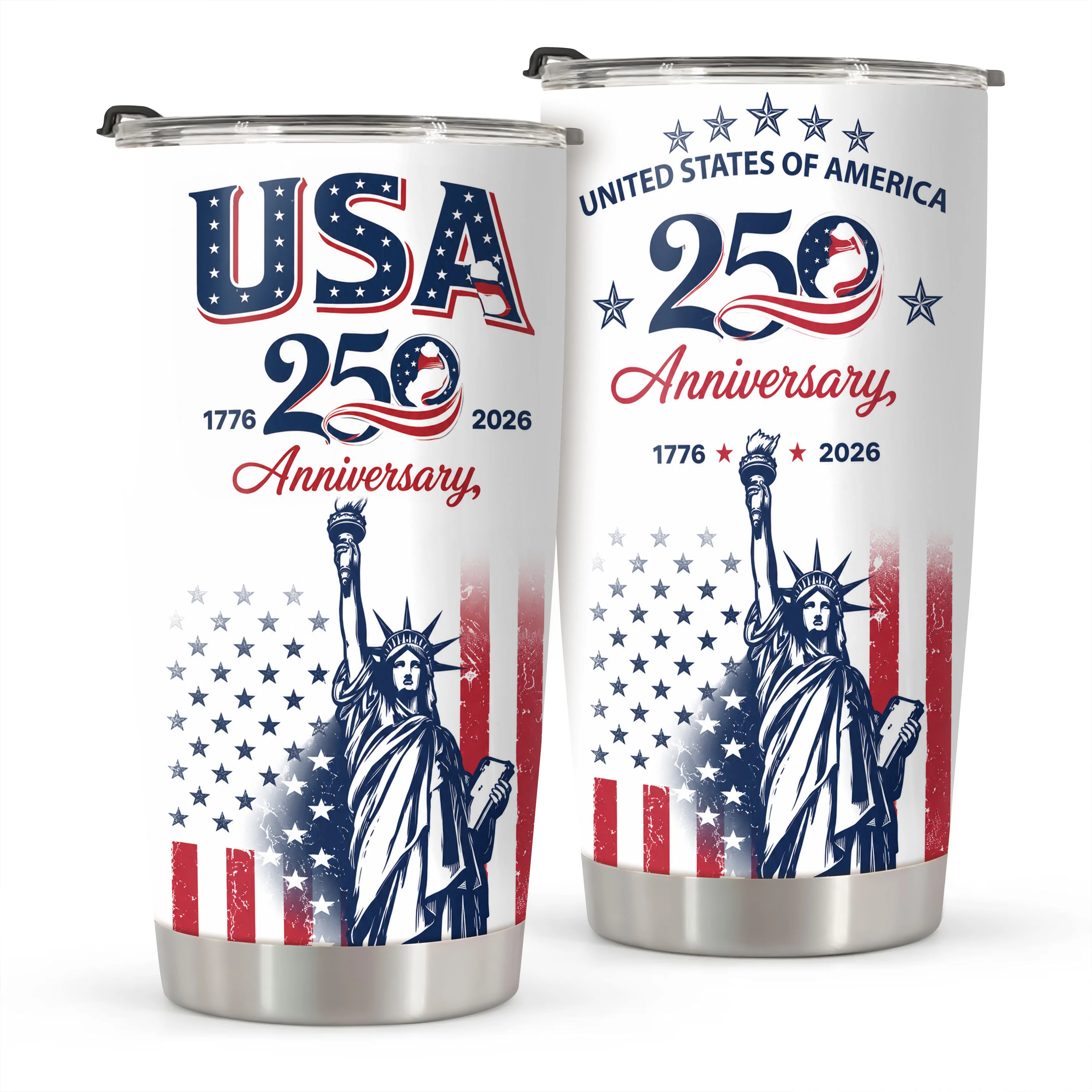 USA 250th Anniversary Patriotic Statue of Liberty Fat Tumbler HA75 921660 - Image 3