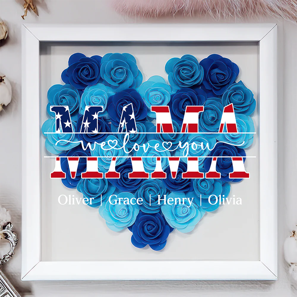 We Love You Mom Personalized Flower Shadow Box HA75 920394 - Image 4