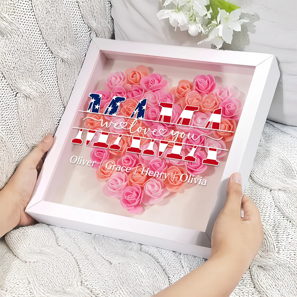 We Love You Mom Personalized Flower Shadow Box HA75 920394 - Image 5