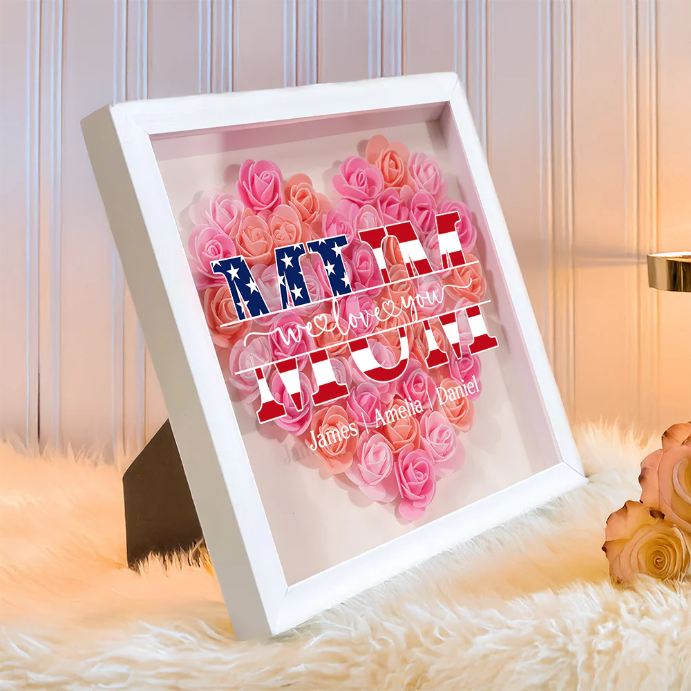 We Love You Mom Personalized Flower Shadow Box HA75 920394 - Image 7