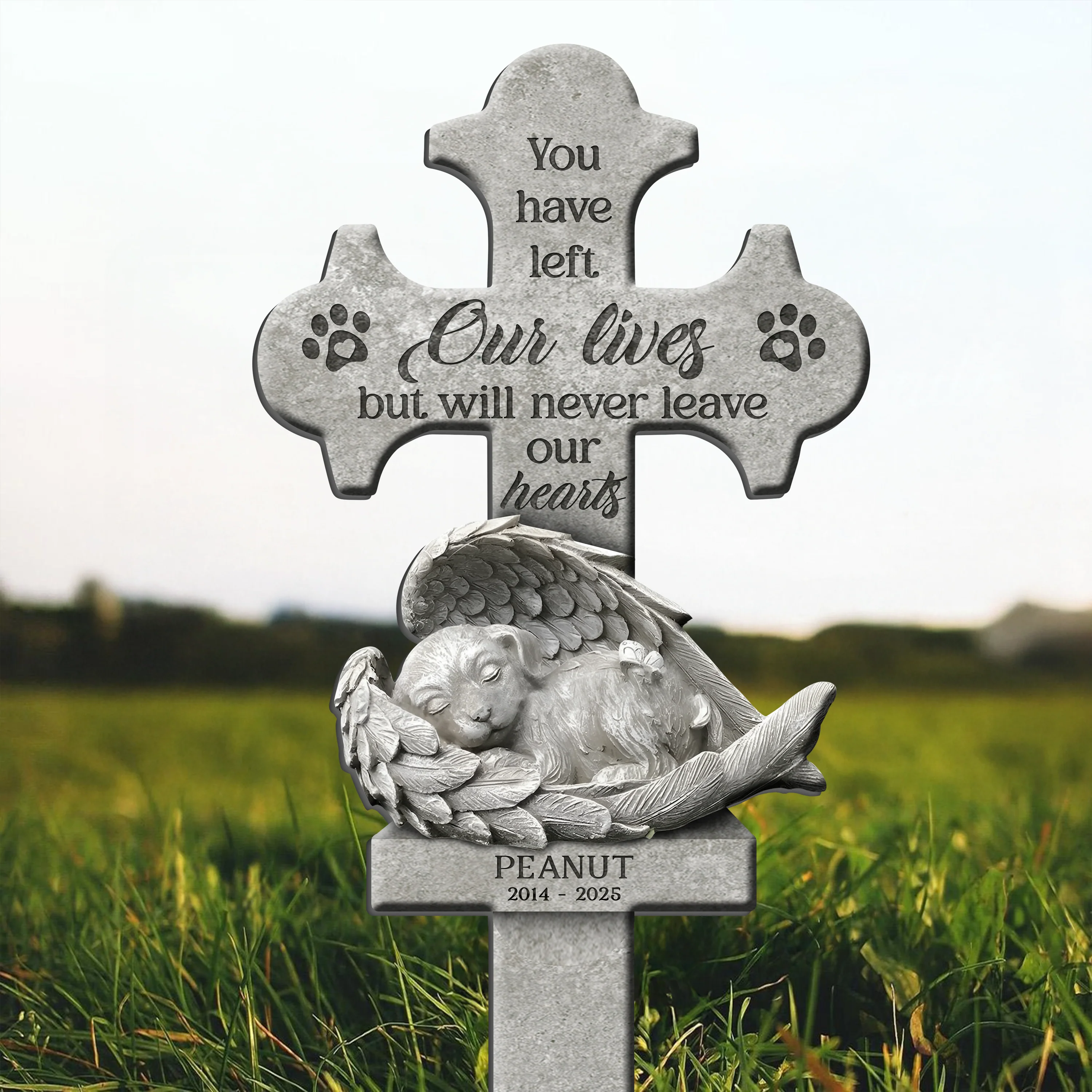 You Have Left Our Lives But Will Never Leave Our Hearts - Personalized Garden Stake TH10 894465 - Image 6