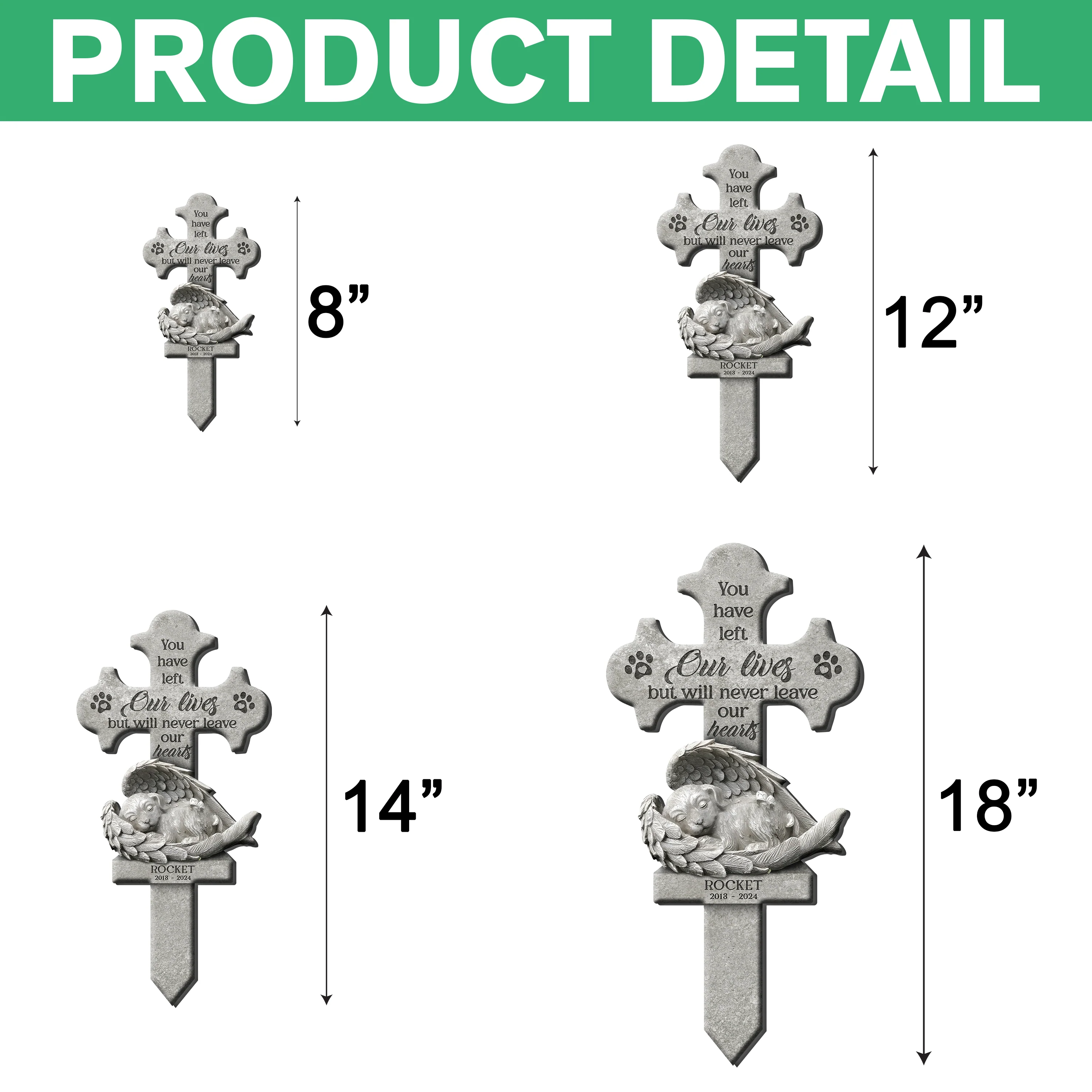 You Have Left Our Lives But Will Never Leave Our Hearts - Personalized Garden Stake TH10 894465 - Image 7