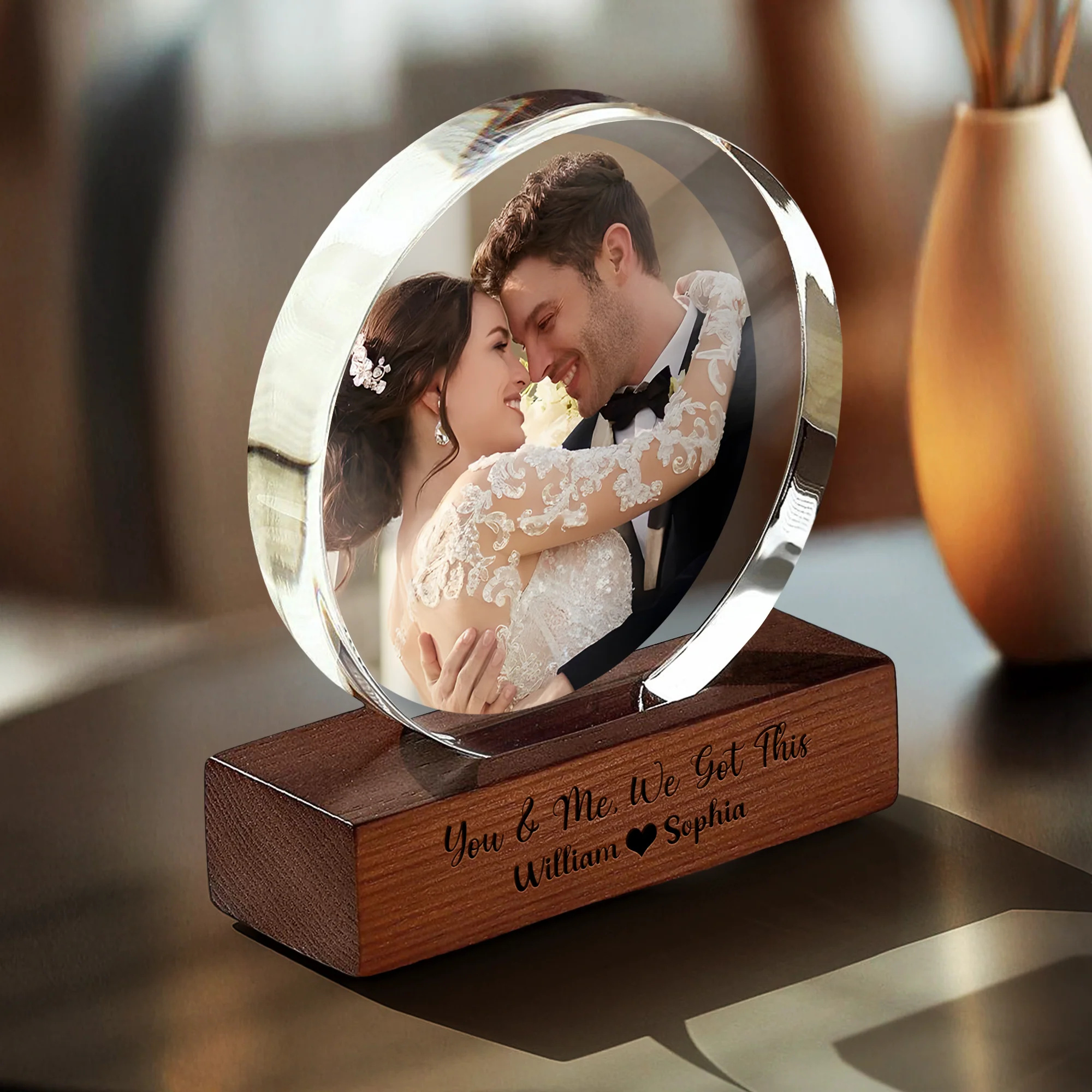 You & Me We Got This - Custom Couple Photo Round Acrylic Frame Block Anniversary Gift CH07 896032 - Image 4