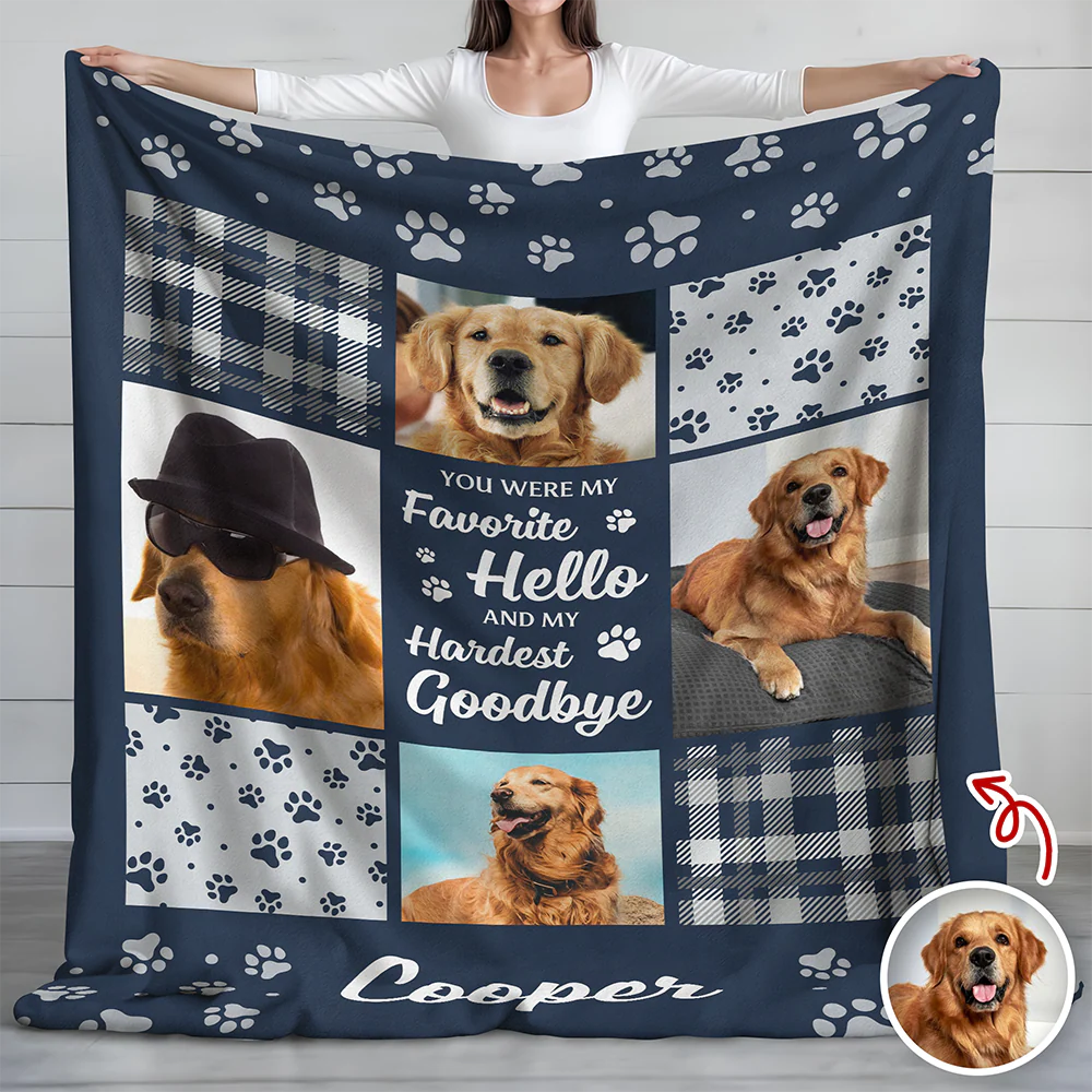 You Were My Favorite Hello And My Hardest Goodbye Custom Dog Memorial Photo Blanket CH07 896460 - Image 2