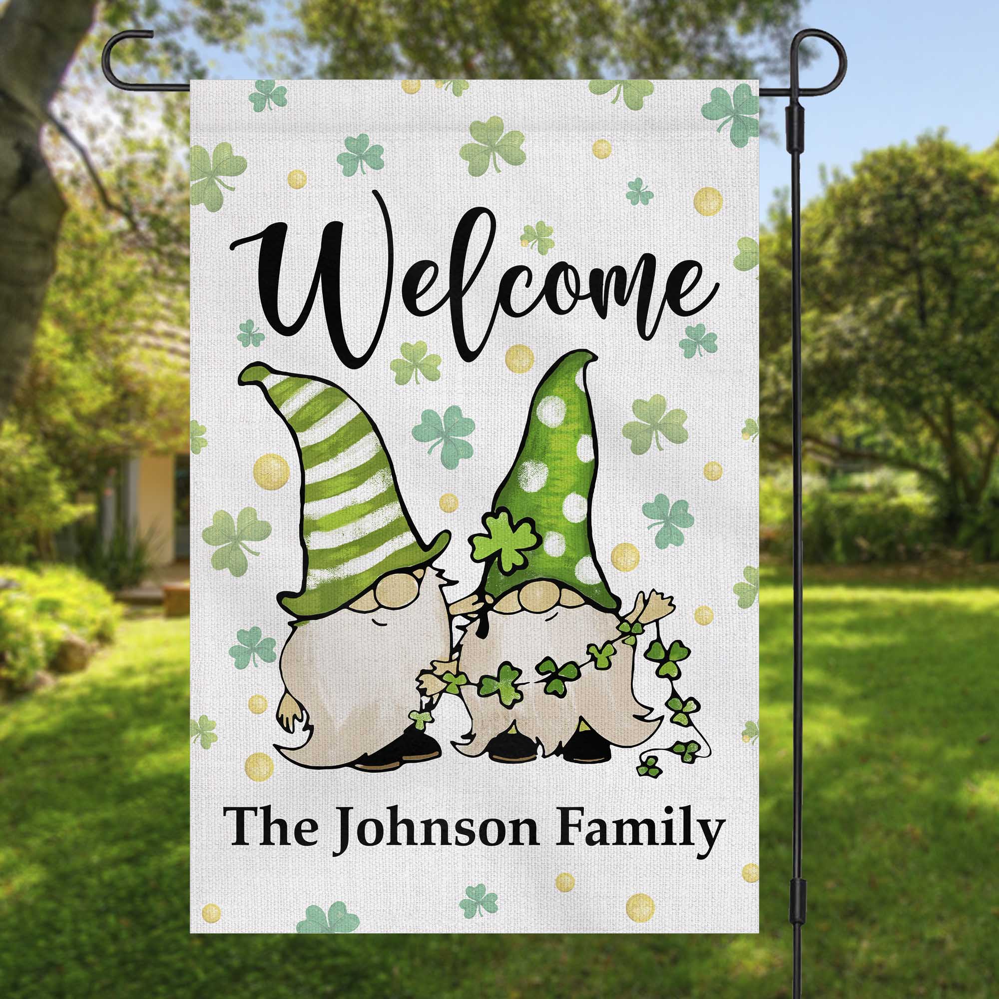 Welcome St Patricks Day Custom Garden Flag H100 - Image 2