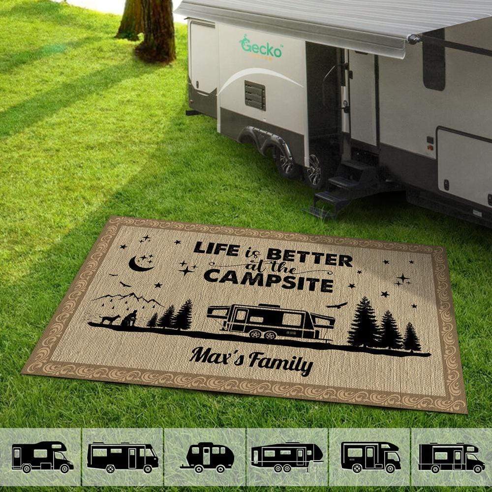 Welcome To Our Campsite Camping Patio Rug, Patio Mat K228 889775 - Image 3