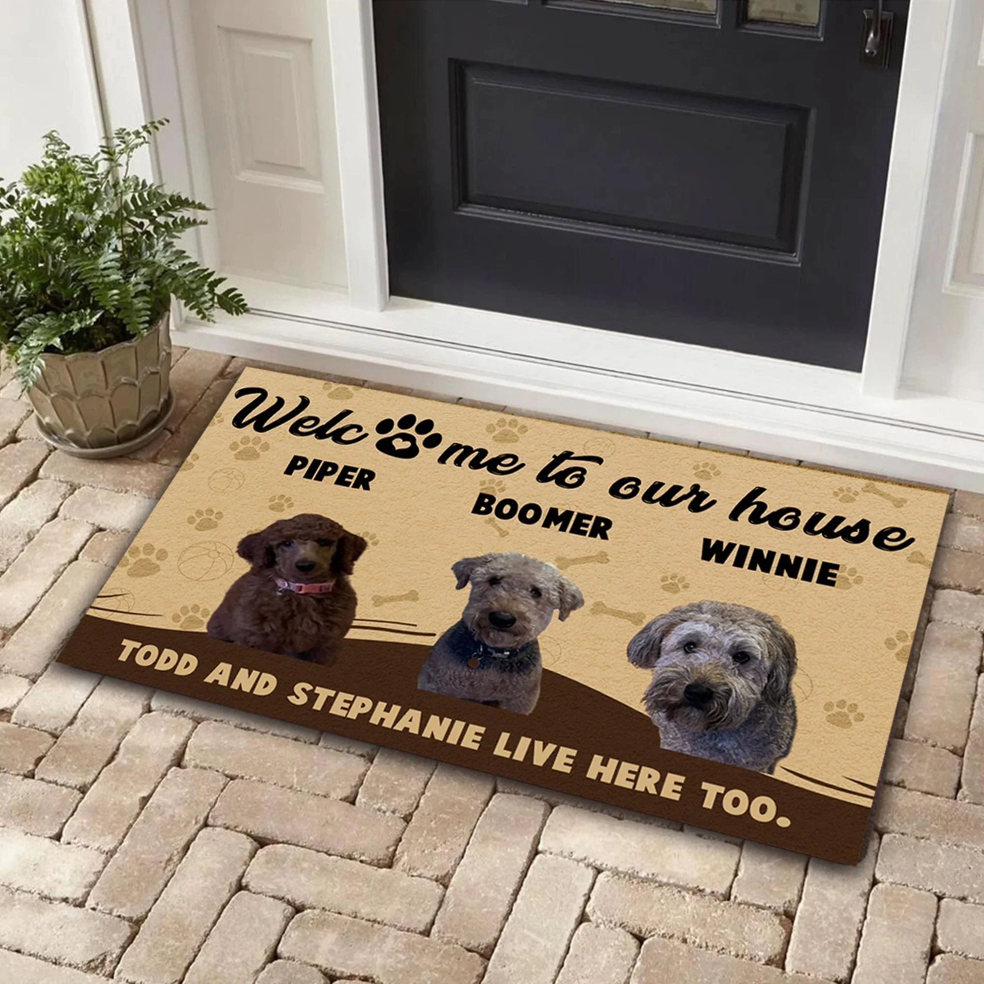 Welcome To Our Home Personalized Custom Photo Dog Doormats H607 - Image 2