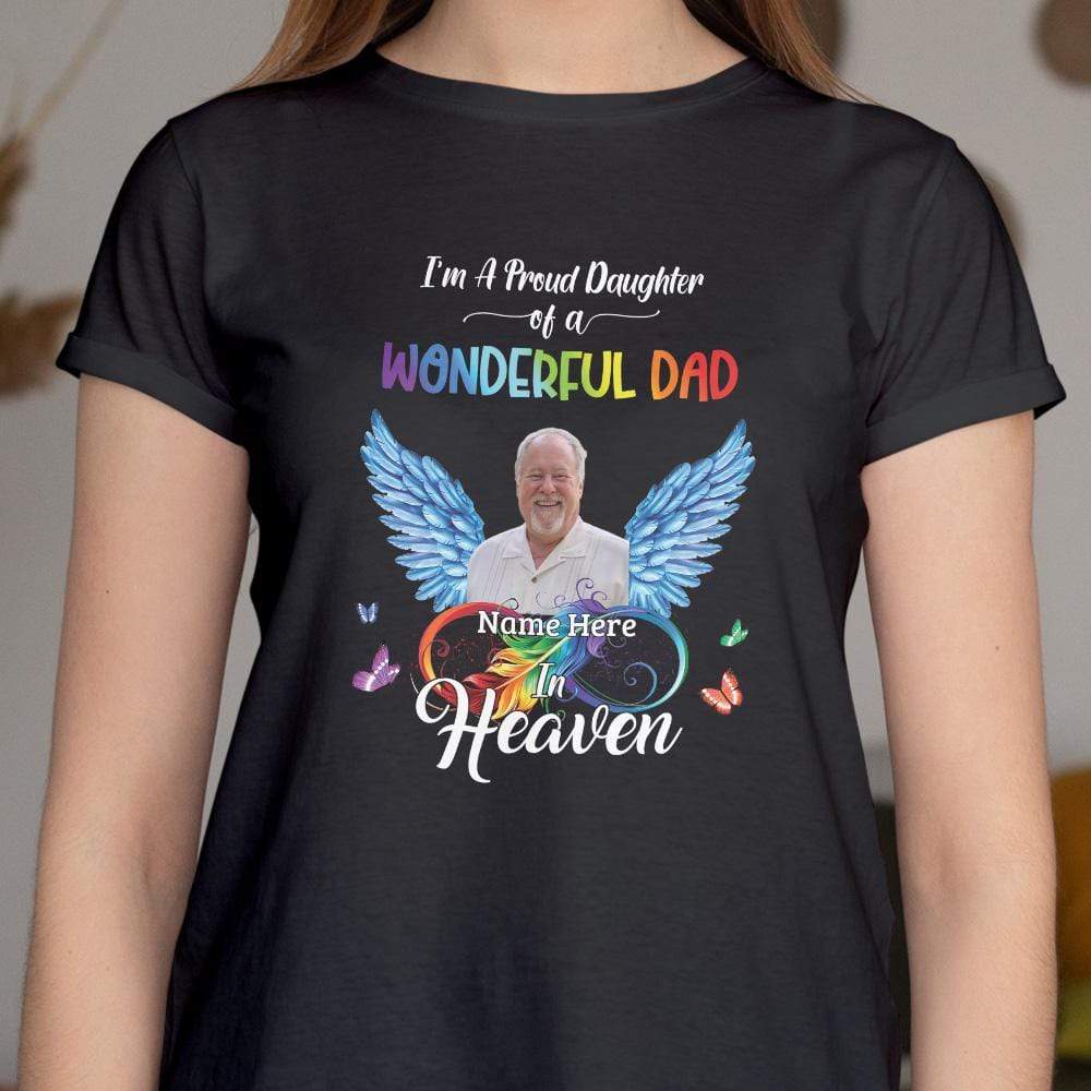 Wonderful Dad In Heaven Memorial Family Shirt - Image 3