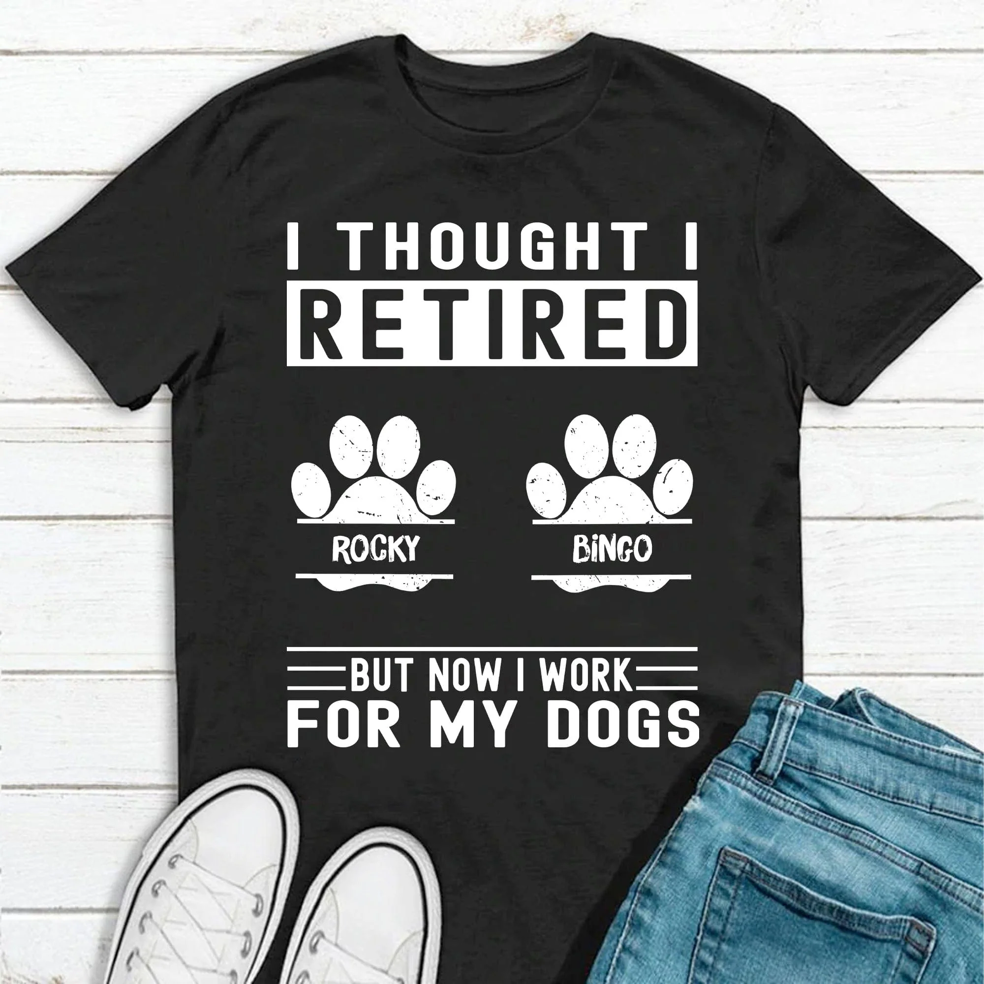 Work For My Dog Personalized Custom Dog Paw Shirt C276